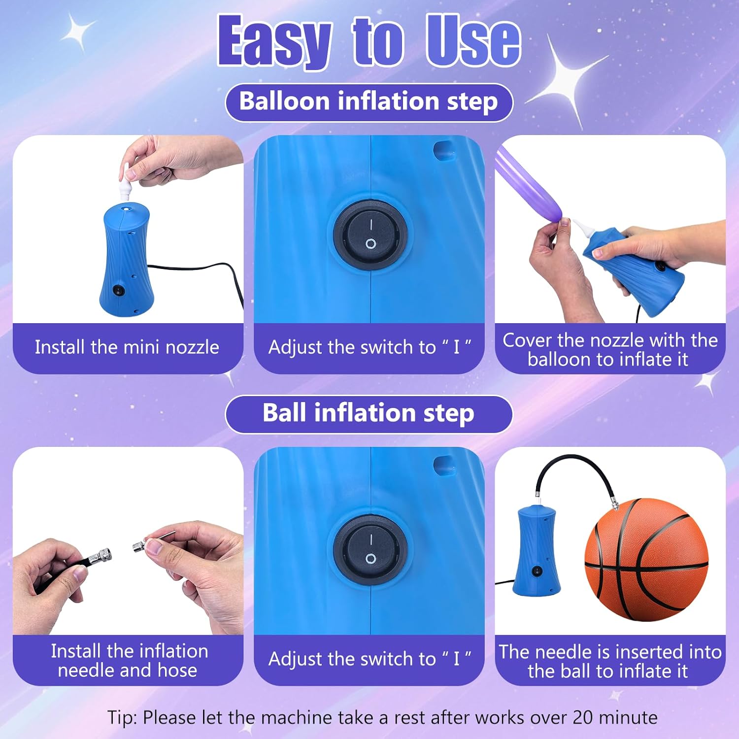 Thumbnail 1 de YEPVIE Electric Balloon Pump UK: Portable Dual-Mode Inflator with 6 Balloon Arch Kits