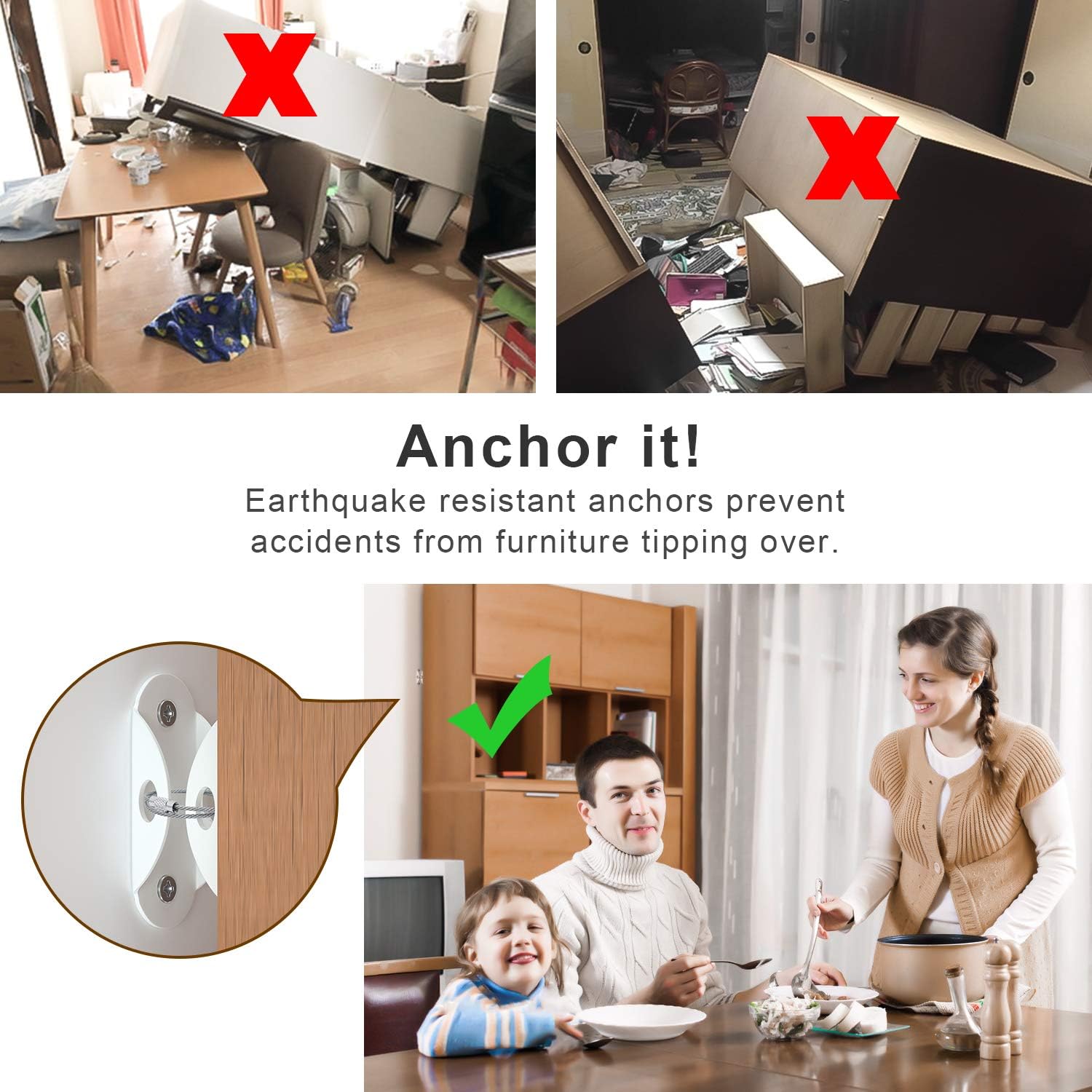 Thumbnail 1 de Furniture Straps 10 Pack child safety straps for cabinets