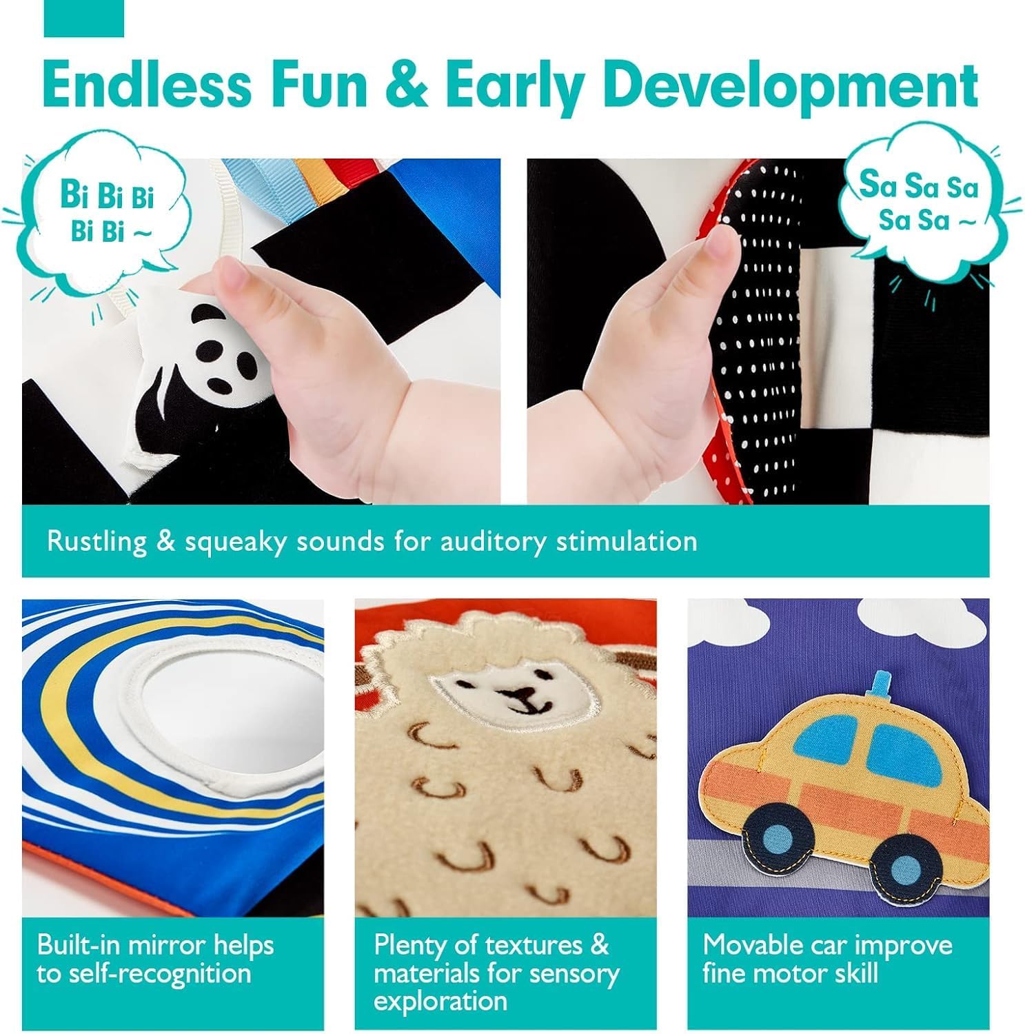 Thumbnail 4 de hahaland Baby Sensory Soft Book 0-6 Months