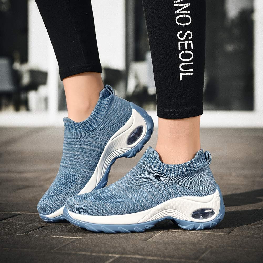 Thumbnail 1 de Slow Man Women’s Walking Shoes Sock Sneakers (Mesh Slip-On Air Cushion) Platform Loafers