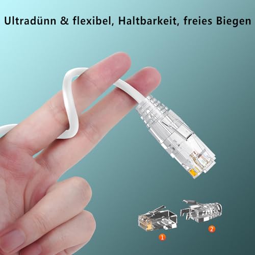 Thumbnail 2 de Ercielook Cat6a Patchkabel 0,25 m 12er-Pack — Netzwerkkabel 🖧