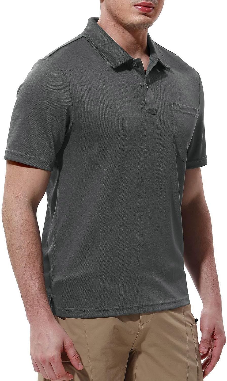 Thumbnail 5 de Rdruko Men’s Short-Sleeve Quick-Dry Polo Shirt with Pocket (Outdoor & Golf)