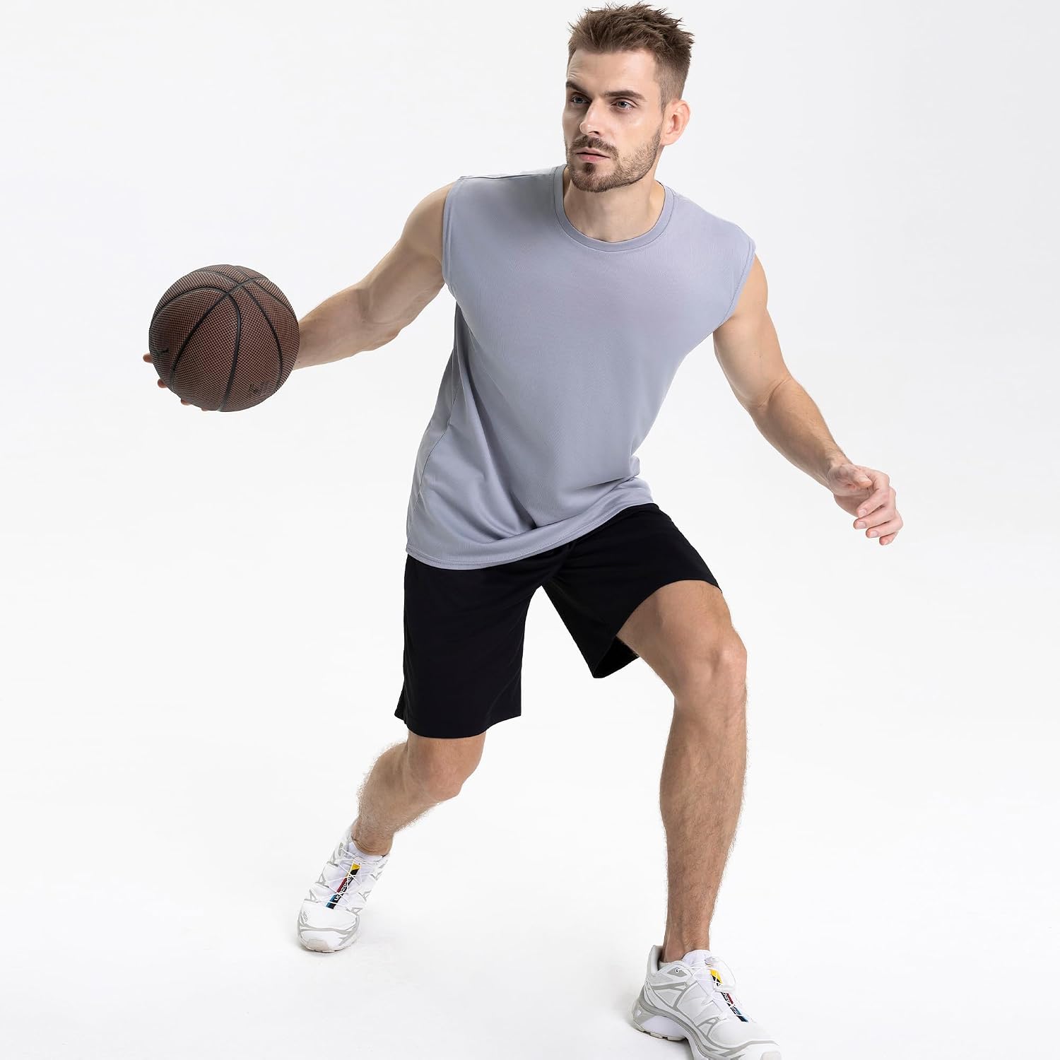 Detalle 2 de AKKQHH 5er-Pack Sporthose Herren – Kurz, atmungsaktiv, mit Taschen