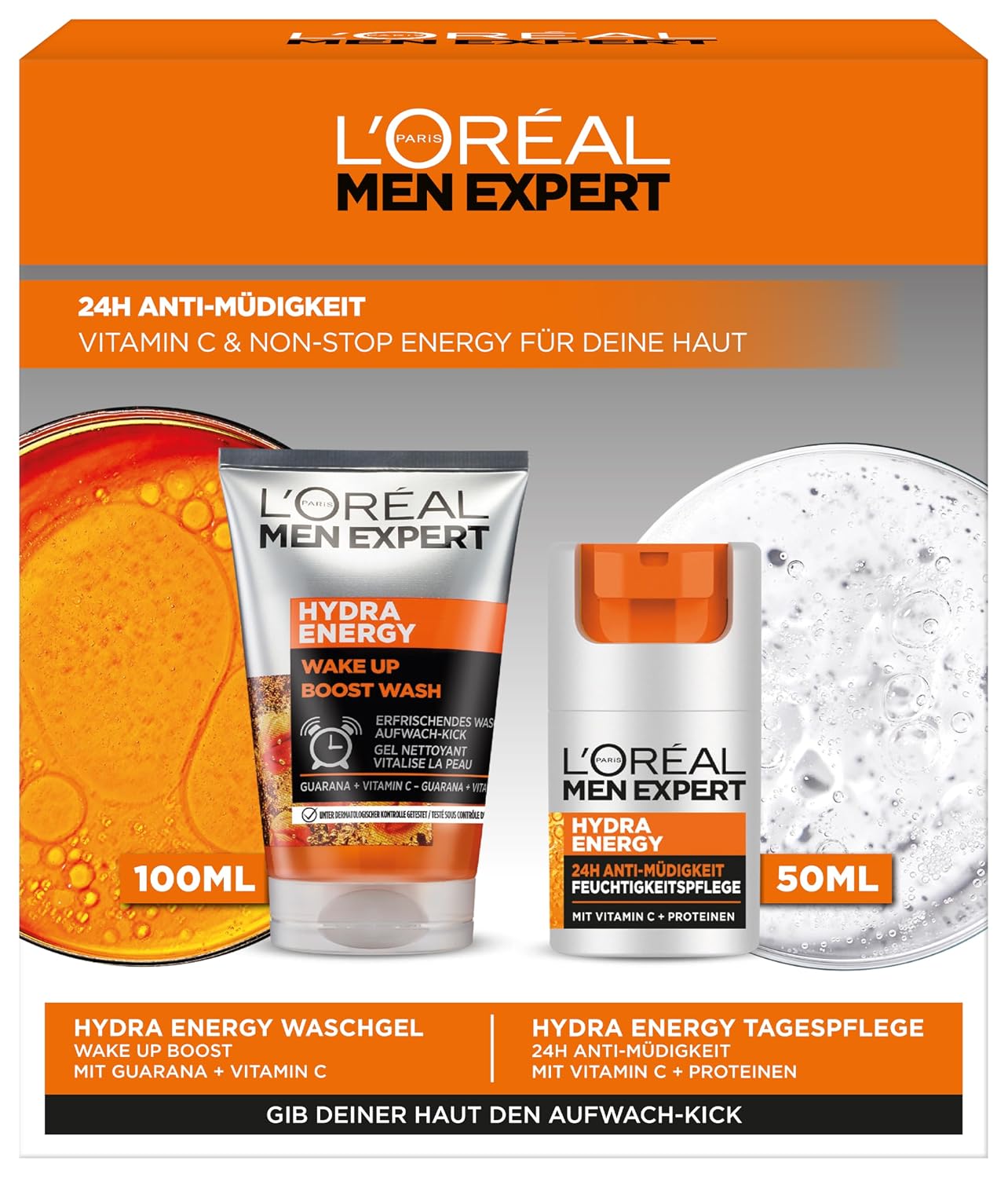 Detalle de L'Oréal Men Expert Hydra Energy Geschenkset – Waschgel & Feuchtigkeitspflege gegen müde Haut