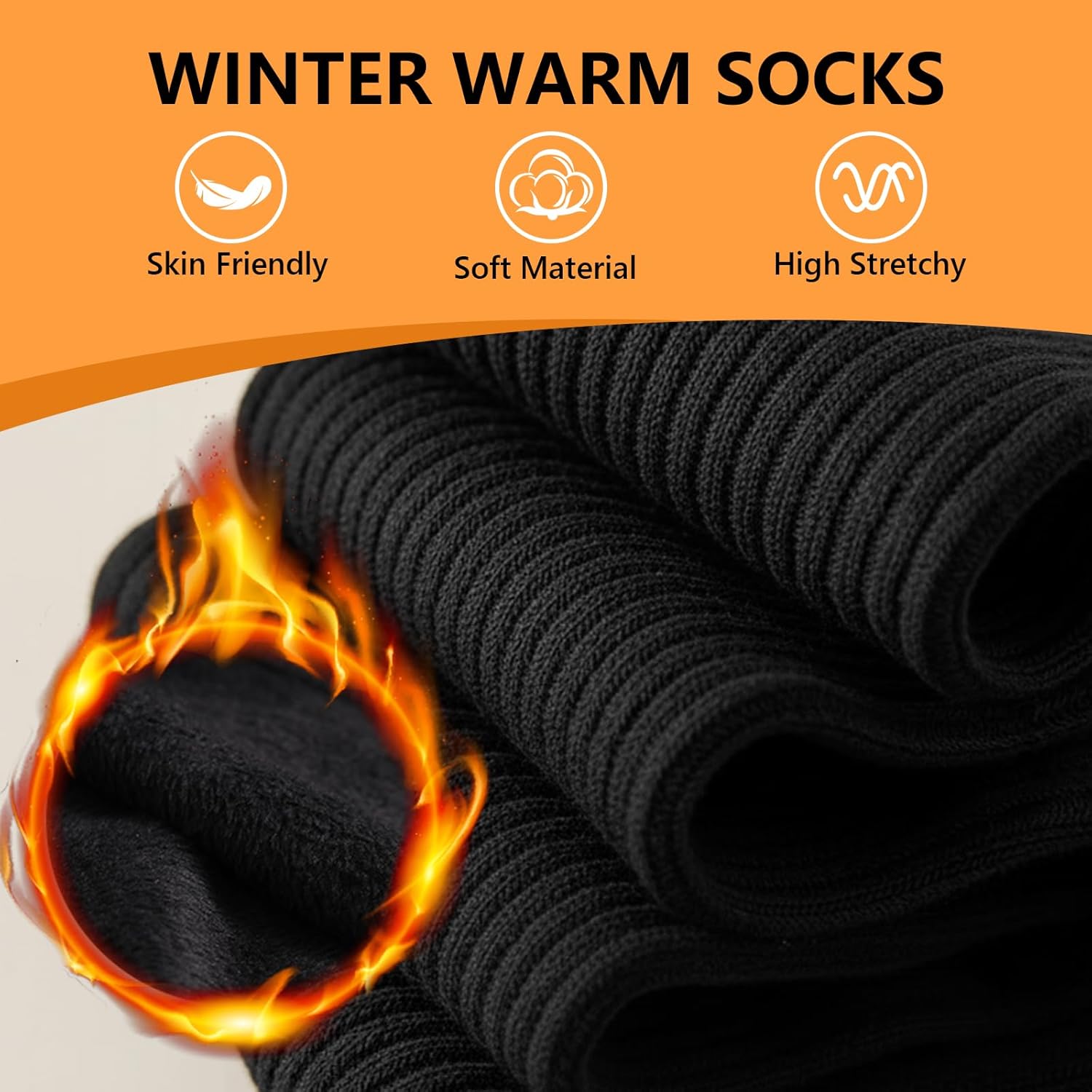 Detalle 2 de Yinqier Mens Thermal Socks 6 pairs — hiking socks