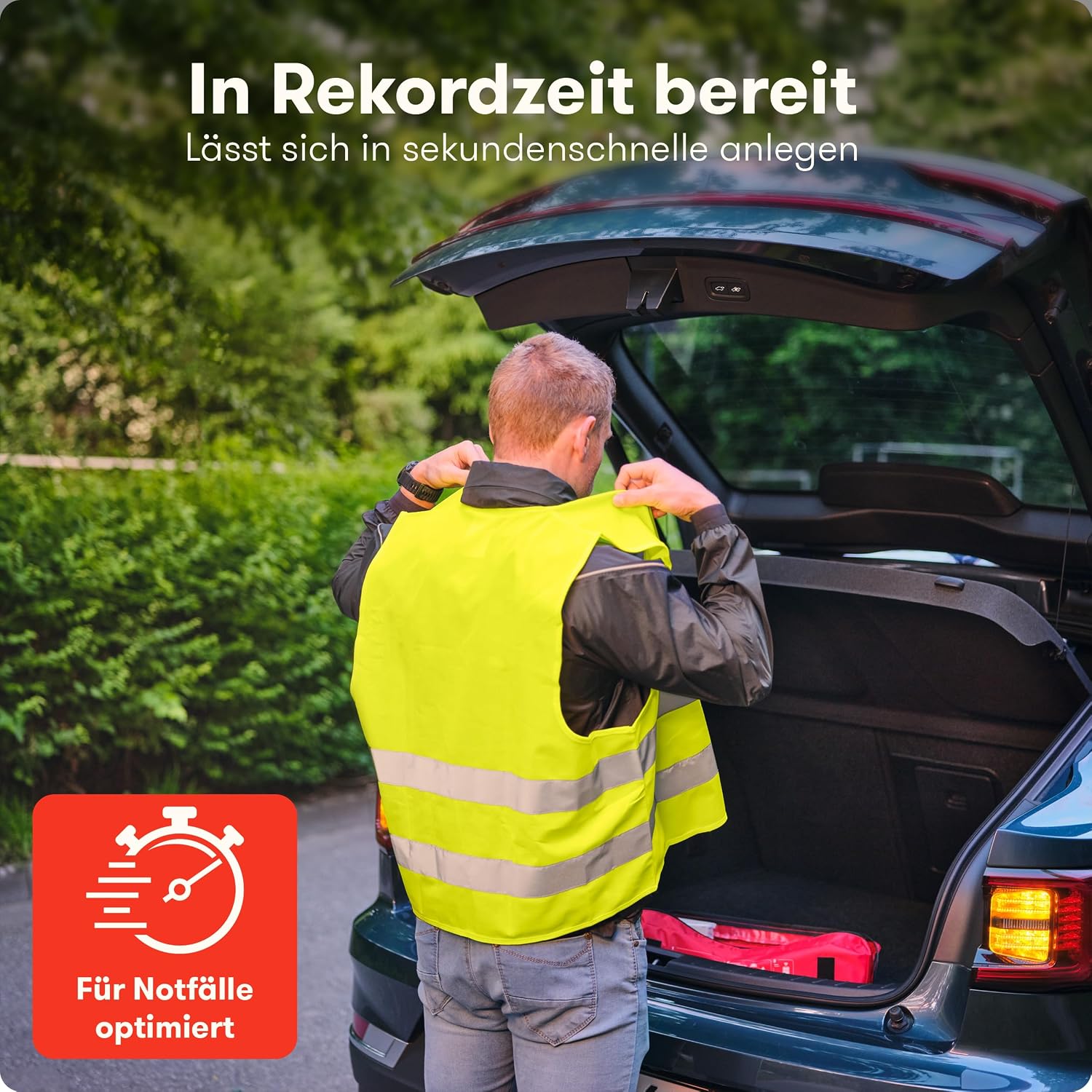 Thumbnail 5 de PURAHELP Warnwesten Auto 5er Set Gelb EN ISO 20471