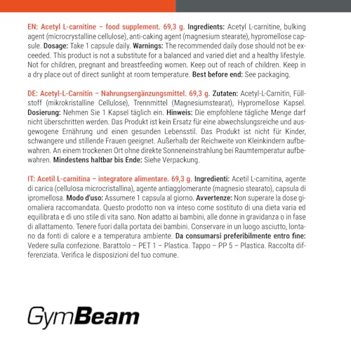 Thumbnail 6 de GymBeam Acetil L-Carnitina 500 mg – Bruciagrassi e Nootropico Vegano