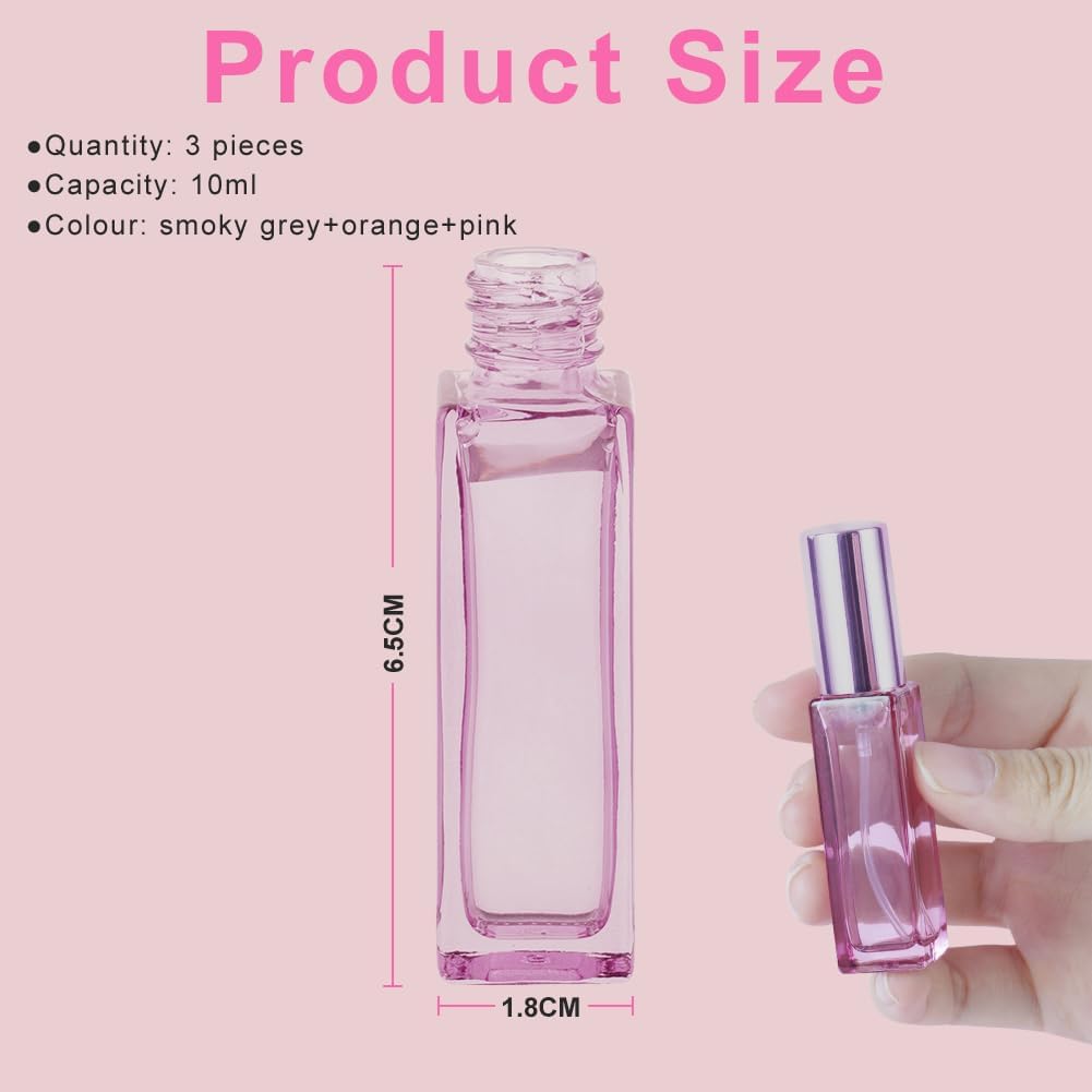 Detalle 2 de LOPHE Atomiser Refillable: 10ml Glass Spray Bottles 6‑Pack with Fine Mist (Mixed Colours)