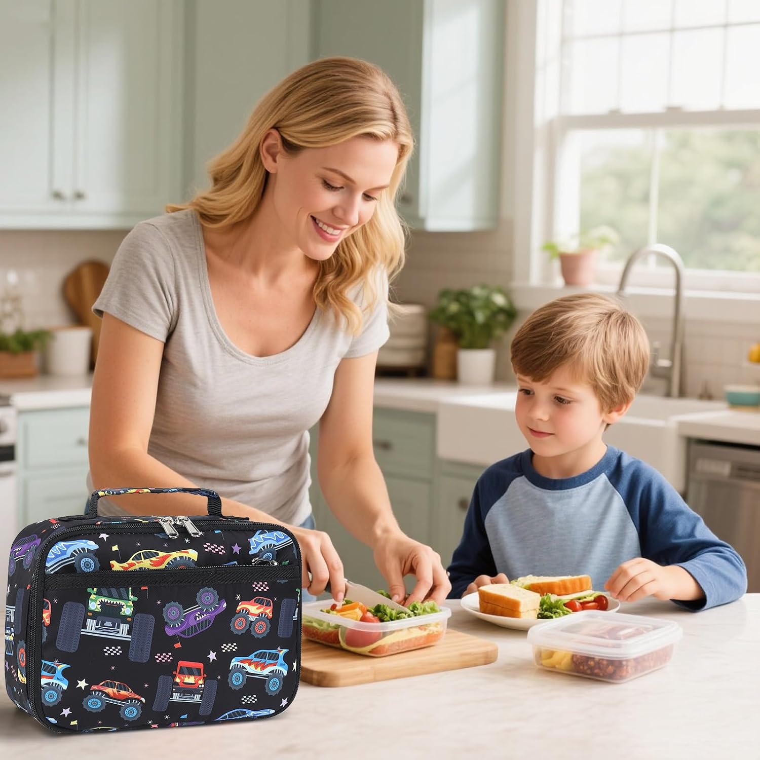 Thumbnail 6 de LEDAOU Kinder-Lunchtasche 5L mit Reißverschluss – isolierte Thermotasche für Schule, Wandern & Arbeit