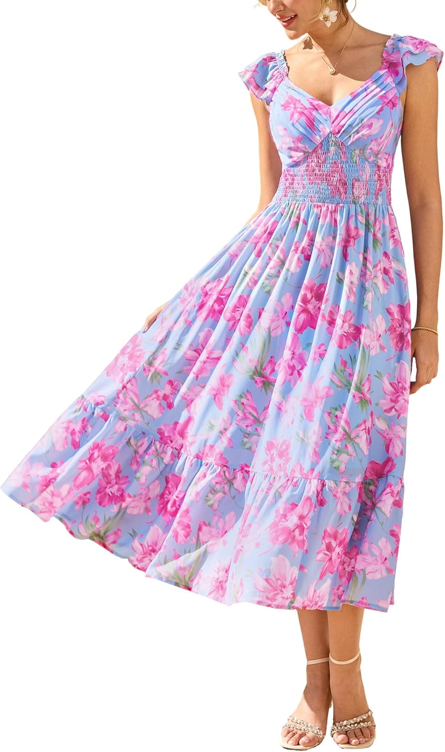 Thumbnail 6 de GRACE KARIN Women's Summer Floral Maxi Dress: Light, Romantic, and Practical for Weddings and Beyond