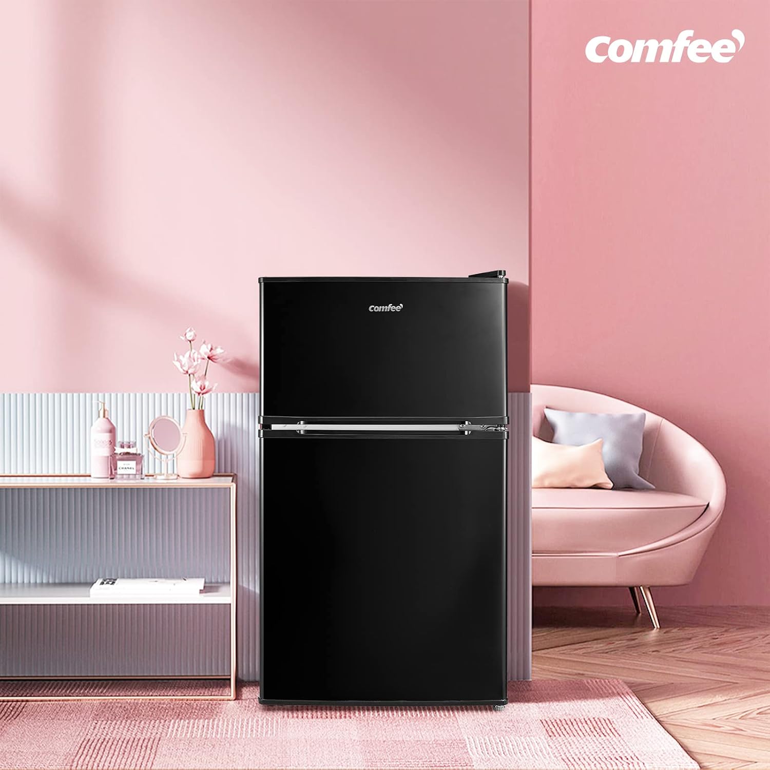 Detalle de COMFEE' 87L Under Counter Fridge Freezer, Reversible Door (RCT87BL2(E))