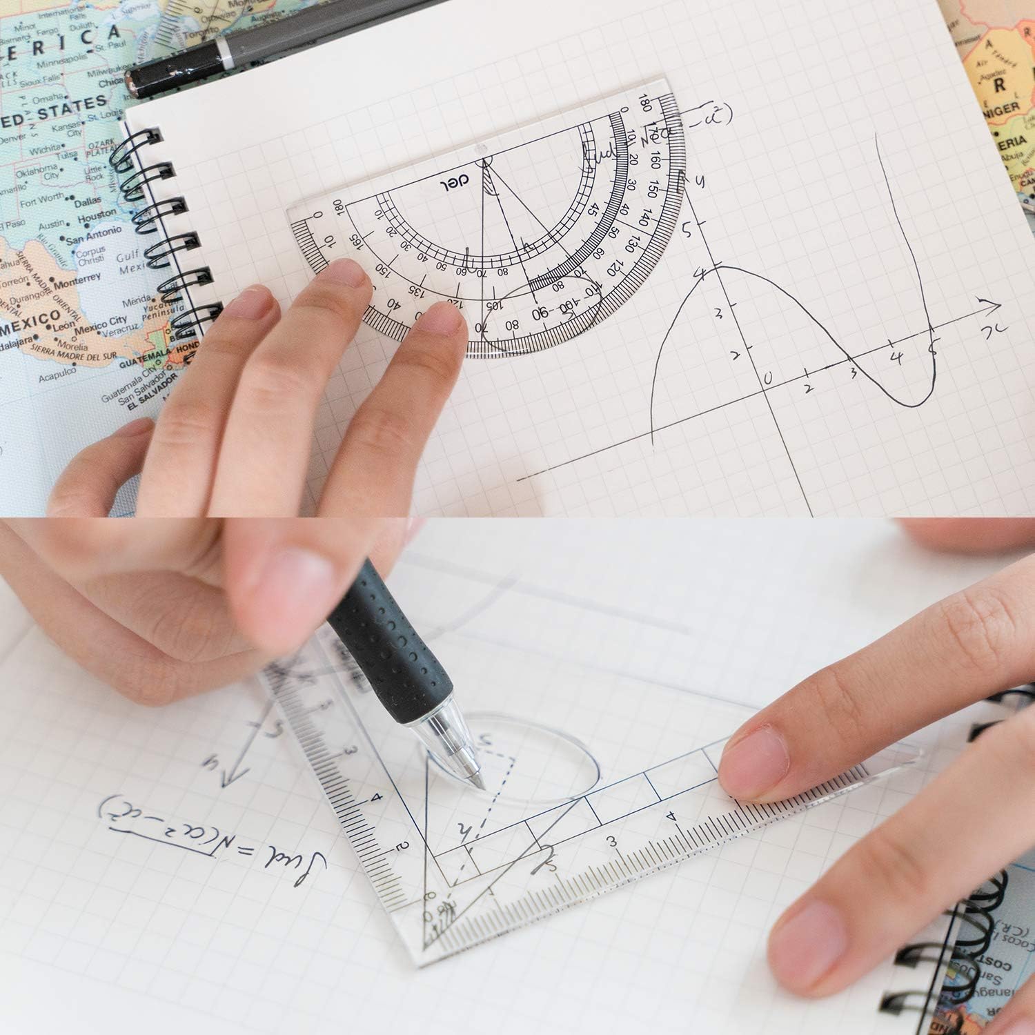 Thumbnail 5 de Maths Set Geometry Set compass & ruler set (8 pieces) in carry case for school drawing