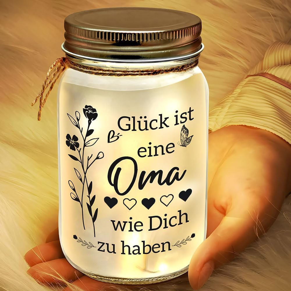Thumbnail 6 de Nachtlicht für Mama als Geschenk: personalisierte Glasflasche mit Lichterkette (Starlight) – Mama-/Muttertagsgeschenk