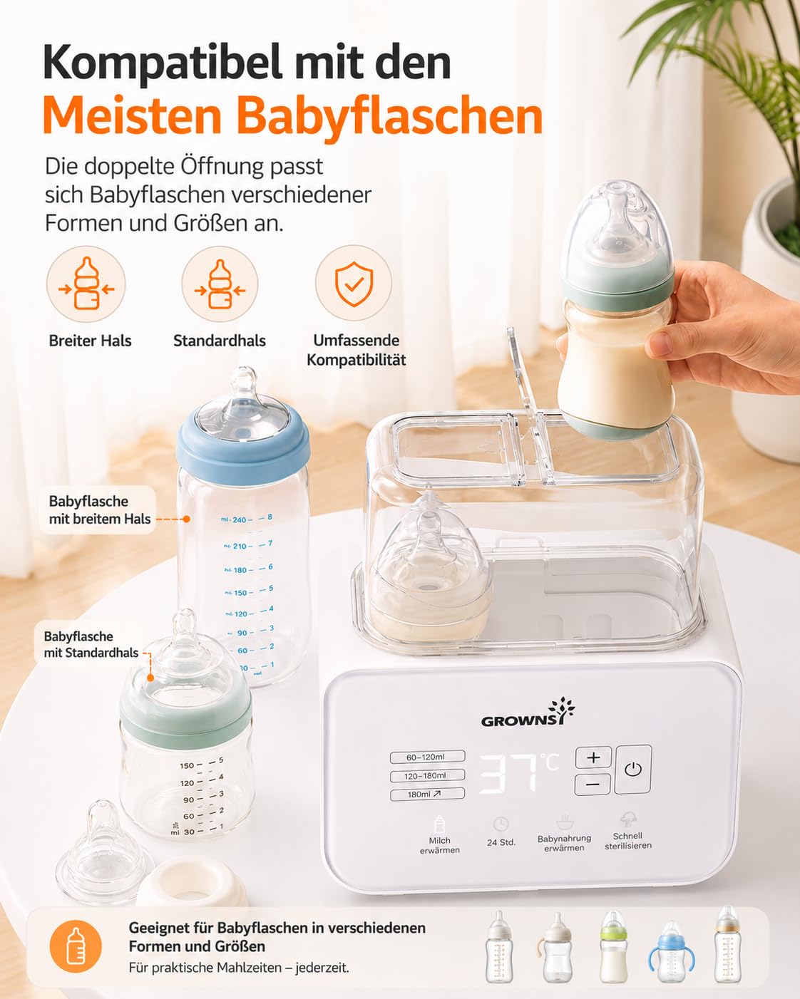 Thumbnail 5 de GROWNSY Flaschenwärmer 9‑in‑1 Babyflaschenwärmer
