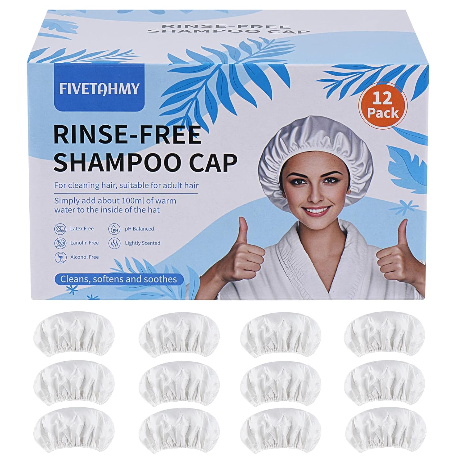 Thumbnail 6 de 6 Pack No-Rinse Shampoo Caps: Waterless Hair Wash for Bedridden, Elderly, and Post-Surgery Care