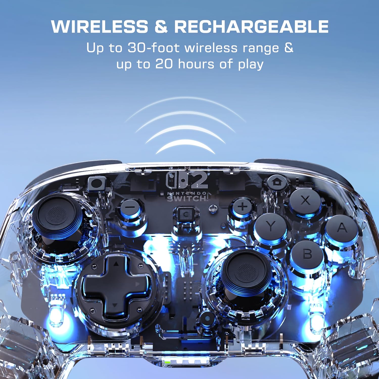Thumbnail 6 de Turtle Beach Afterglow Transparent Kabelloser RGB-Gaming-Controller (offiziell für Nintendo Switch 2) mit TMR-Thumbsticks