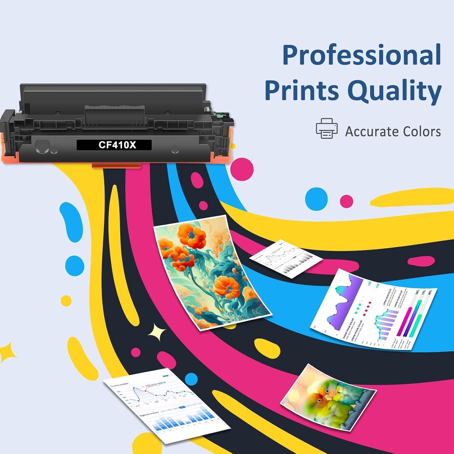 Thumbnail 4 de WOWTONER 410X Compatible Toner Cartridges, CF410X/CF411X/CF412X/CF413X 4-Pack