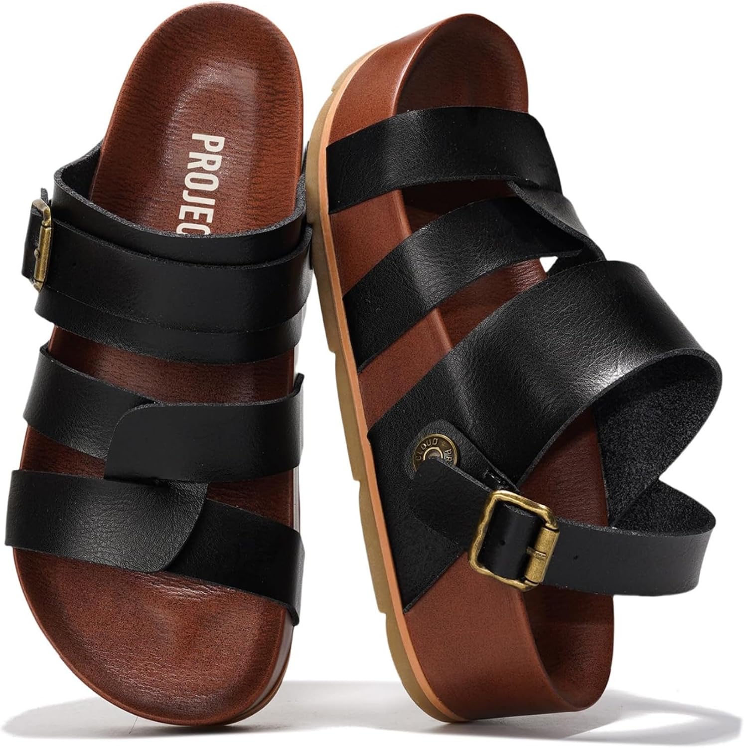 Detalle de Project Cloud Platform Sandals for Women – Strappy Wedges with Plush & Soft Insole, Non-Slip Platform