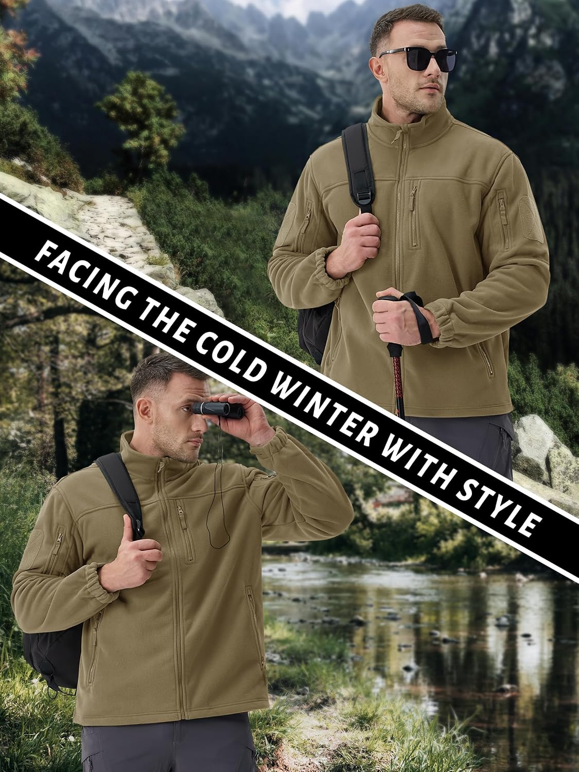 Thumbnail 5 de TACVASEN Herren Militär Outdoor Fleecejacke Warme Fleecejacke