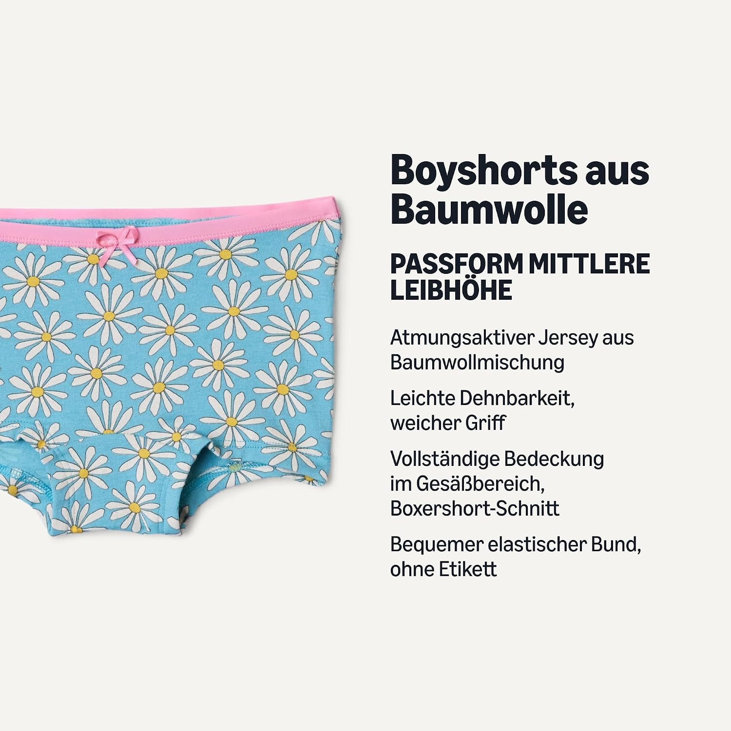 Detalle de Amazon Essentials Mädchen Boxershorts aus Baumwoll-Jersey, 10er Pack