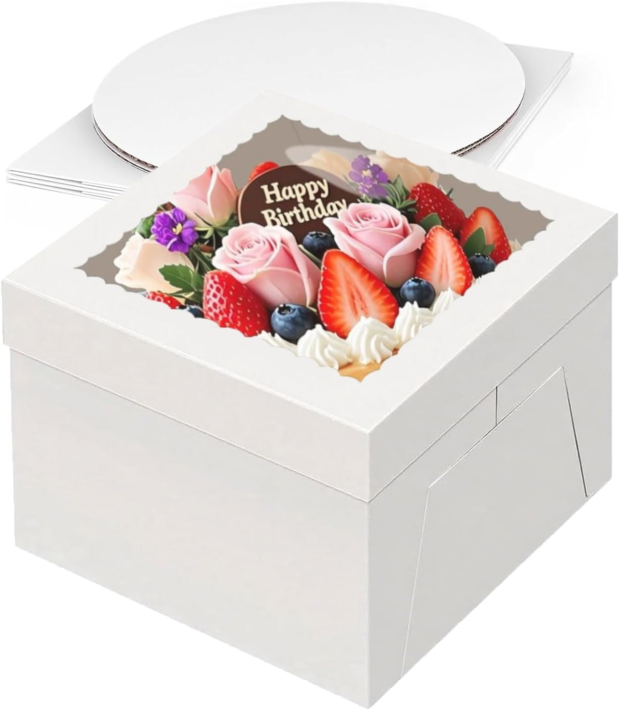 Detalle de HOLEVINT Cake Boxes, 12x12x10 Inches