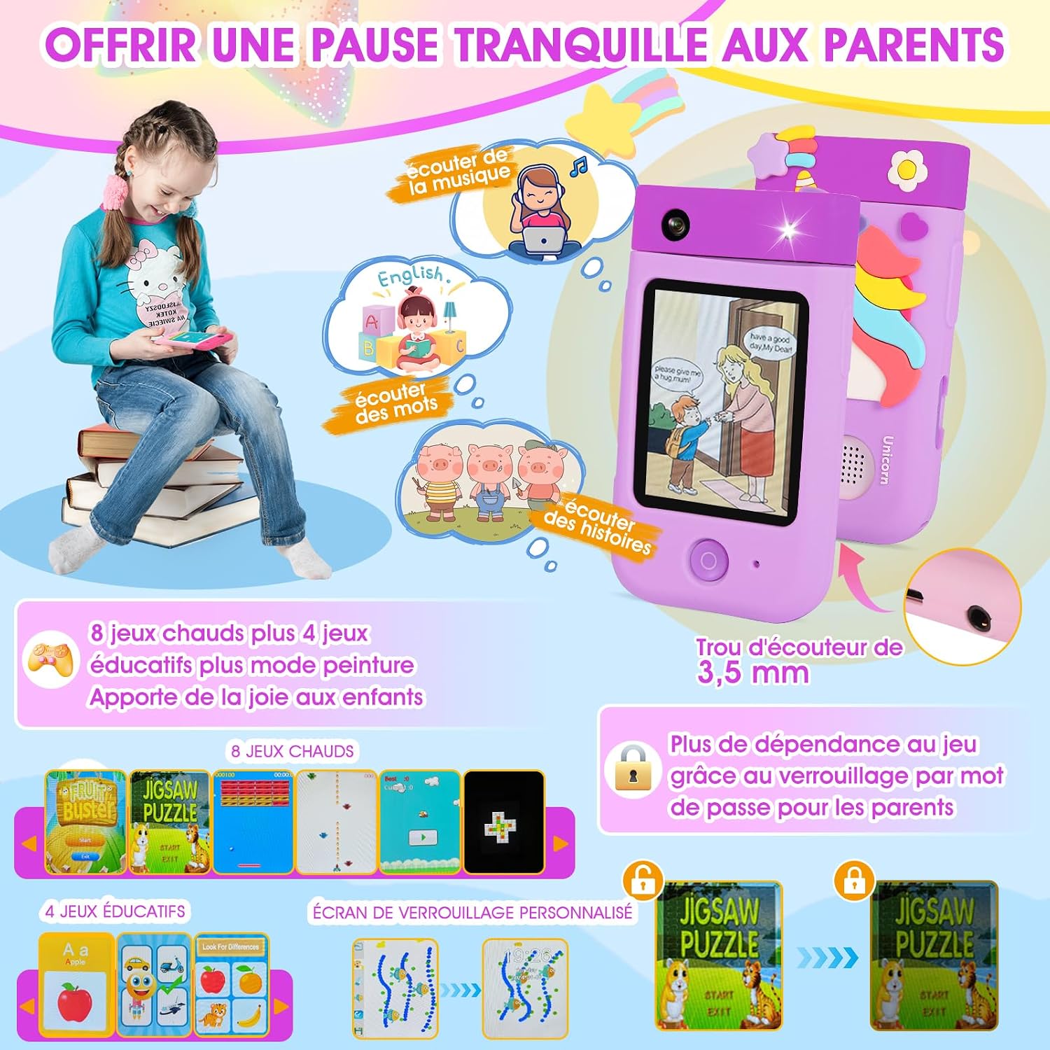 Thumbnail 4 de ARNSSIEN A200 Appareil photo enfant 1080P