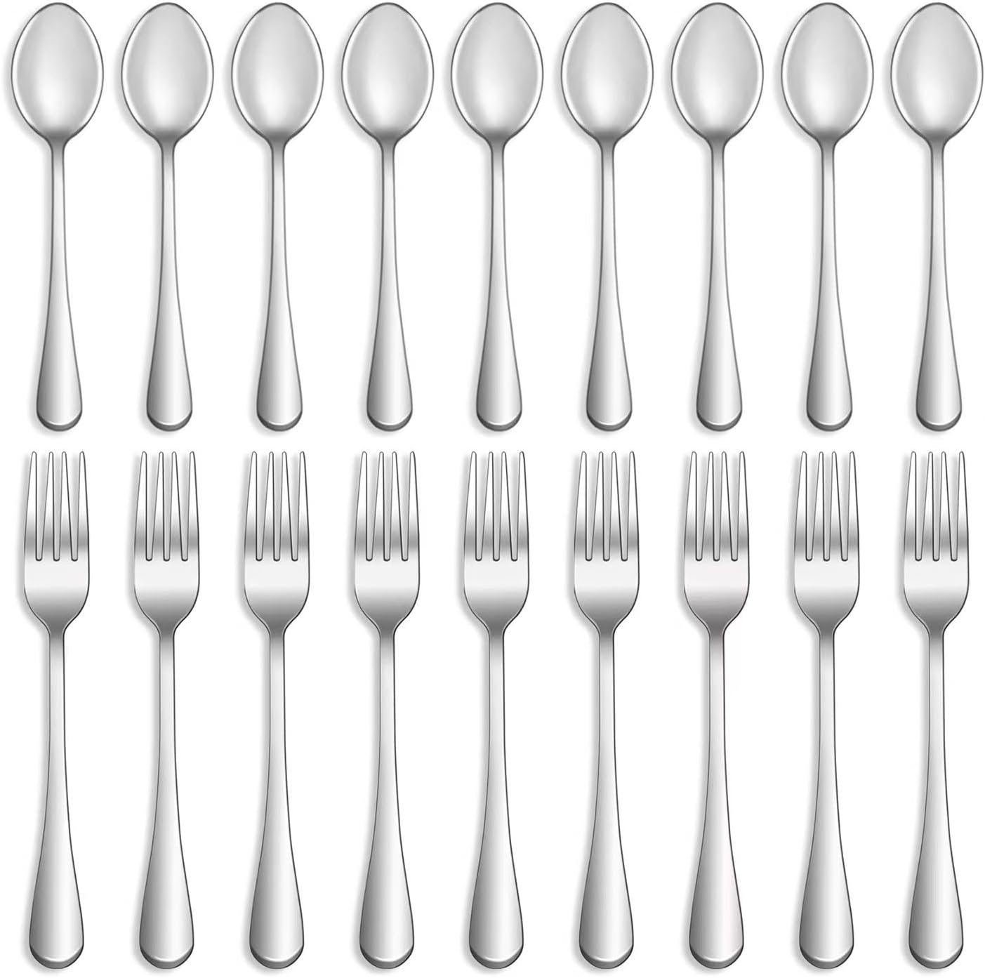 Detalle de 16-Piece Silverware Set with Mirror Polished Forks and Spoons