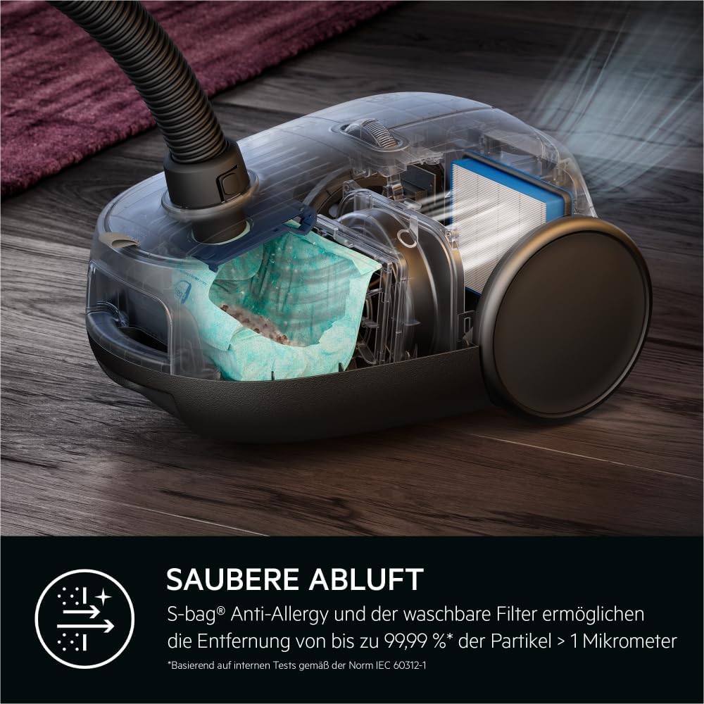 Thumbnail 4 de AEG AB61H6SW Staubsauger mit Beutel – 850 W, 12 m Kabel, Allergy Plus Filtration und 50% Recyclingkunststoff