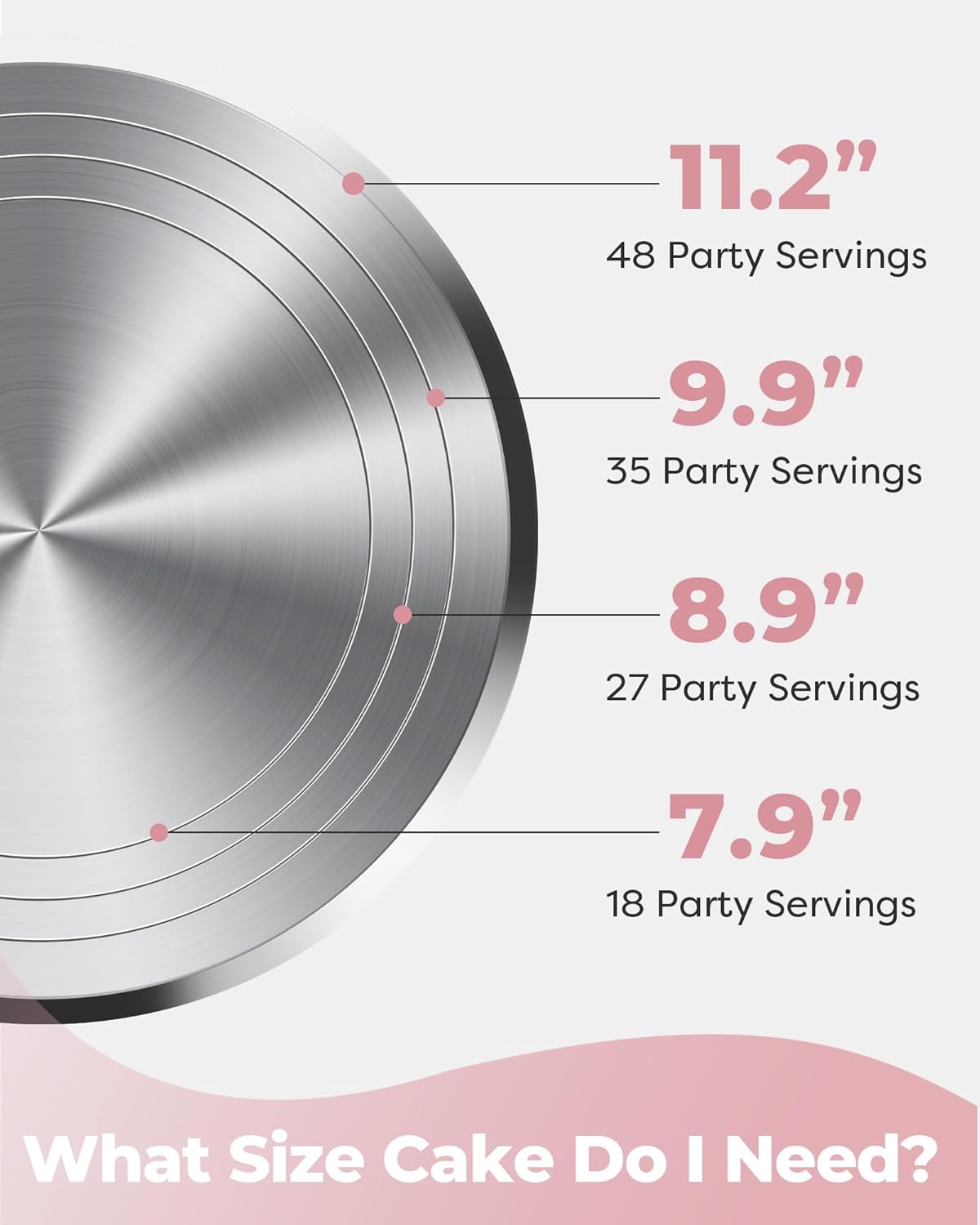 Detalle de Kootek 12-Inch Aluminium Alloy Revolving Cake Stand (360° Rotating Cake Turntable)