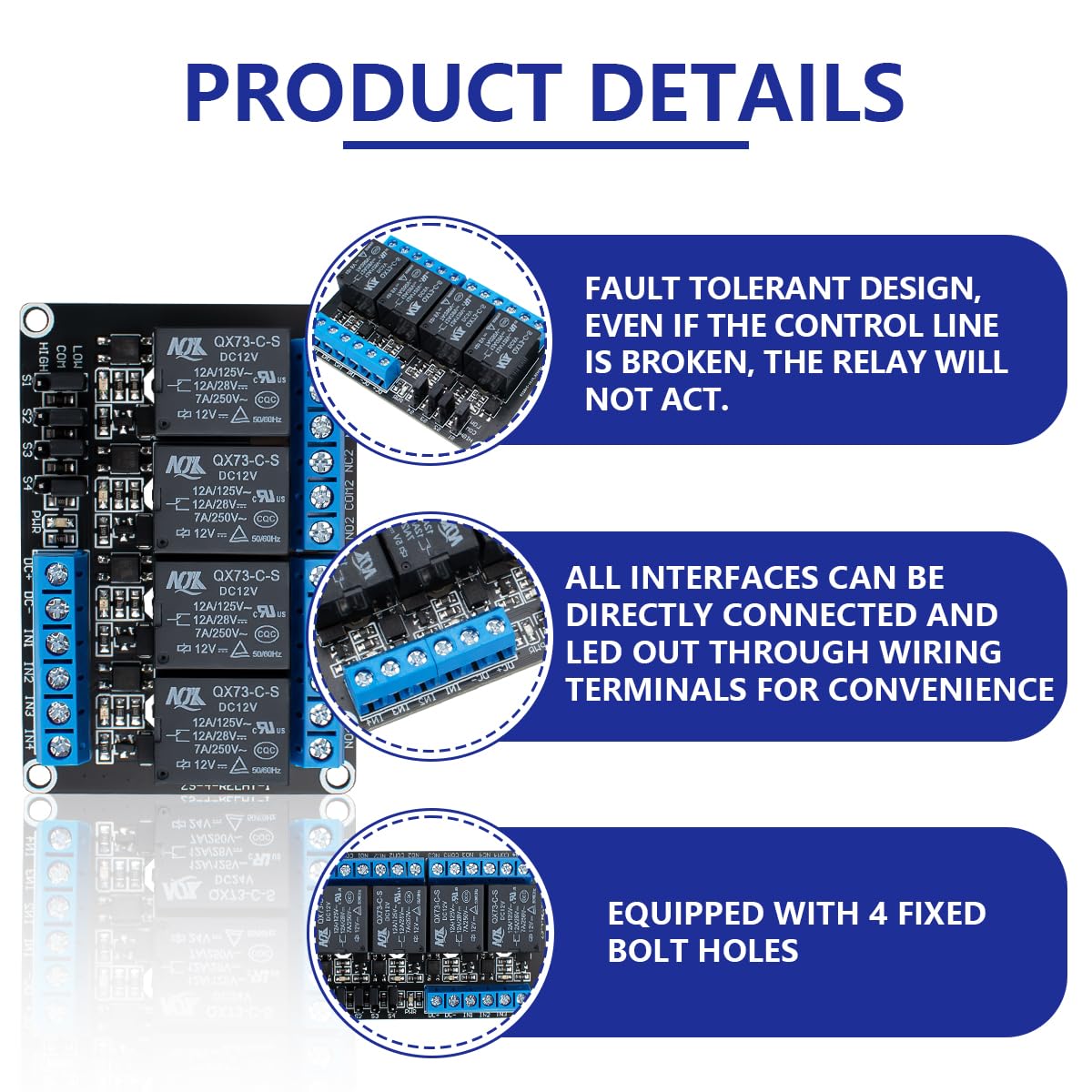 Thumbnail 2 de Innfeeltech 4-Kanal Relaismodul 12 V 🔌