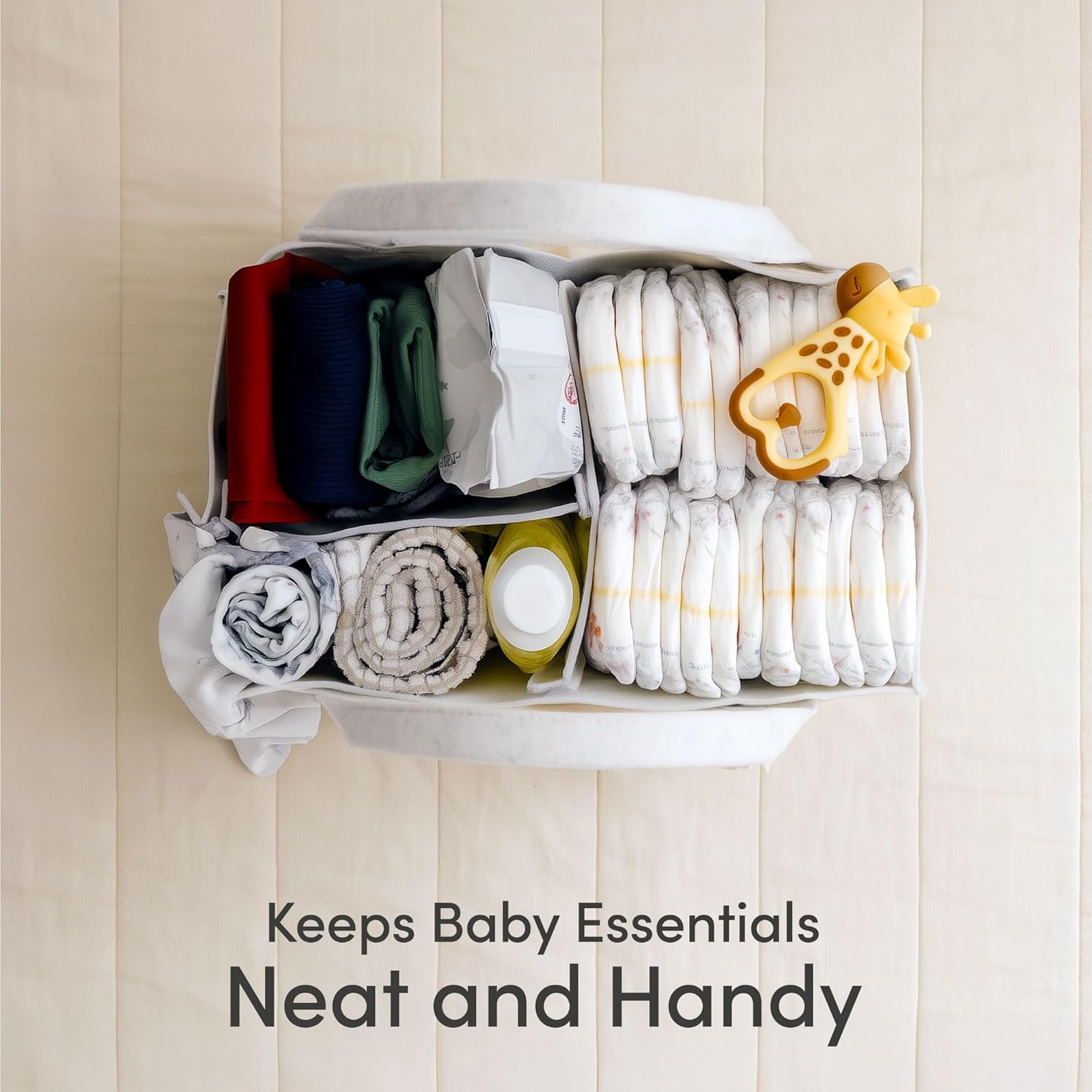 Thumbnail 4 de PUTSKA Windelkorb Organizer – flexibler Aufbewahrungskorb fürs Wickeltisch- und Babyzimmer