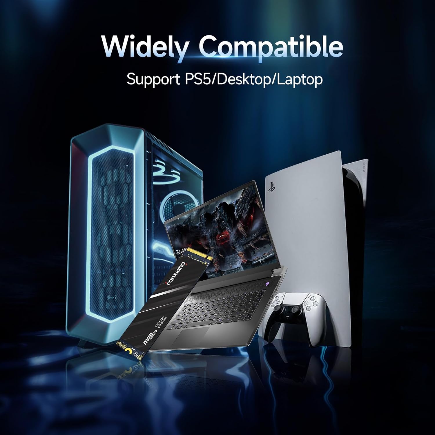 Detalle de fanxiang S690Q 2TB M.2 NVMe SSD, PCIe Gen4 x4, Up to 5,000 MB/s