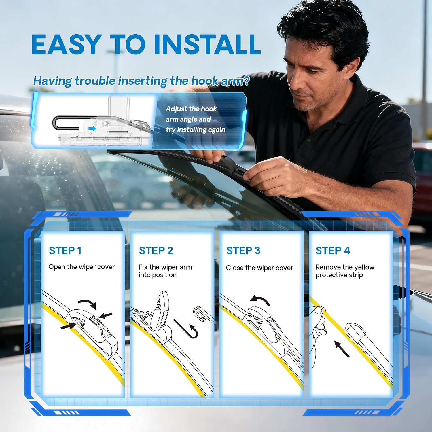 Thumbnail 6 de 5 PLUS Silicone Wiper Blades 22-inch 2-pack