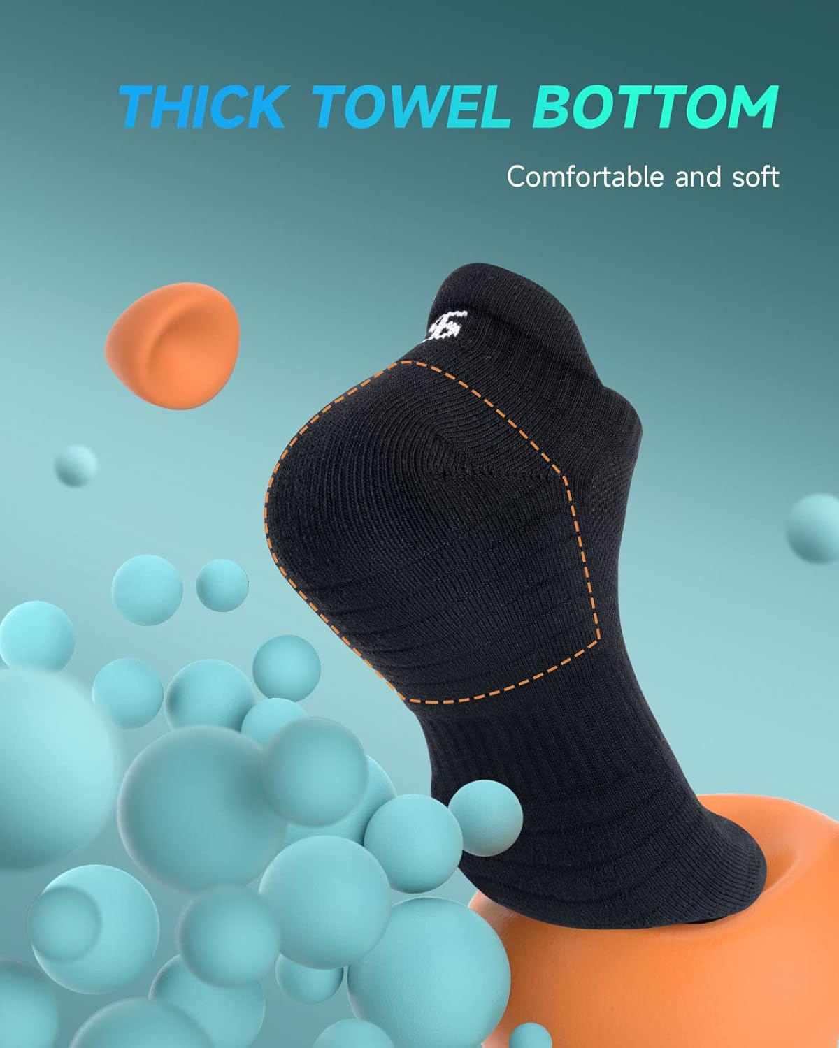 Thumbnail 3 de TANSTC Mens Running Socks Anti-Blister Cushioned Sports Socks (6 Pairs) – Breathable Low Cut Ankle Socks for Men & Women