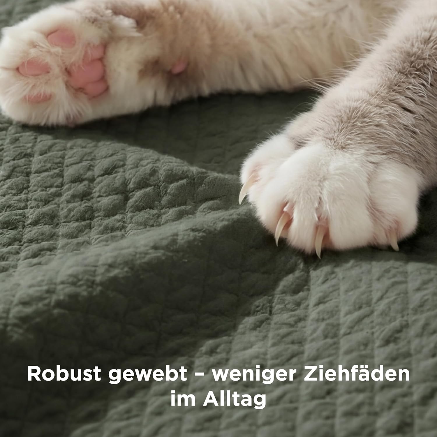 Thumbnail 1 de BEDSURE Tagesdecke aus 100% Baumwolle mit Rautenmuster – Hundedecke & Sofadecke, olivgrün, 150x200 cm