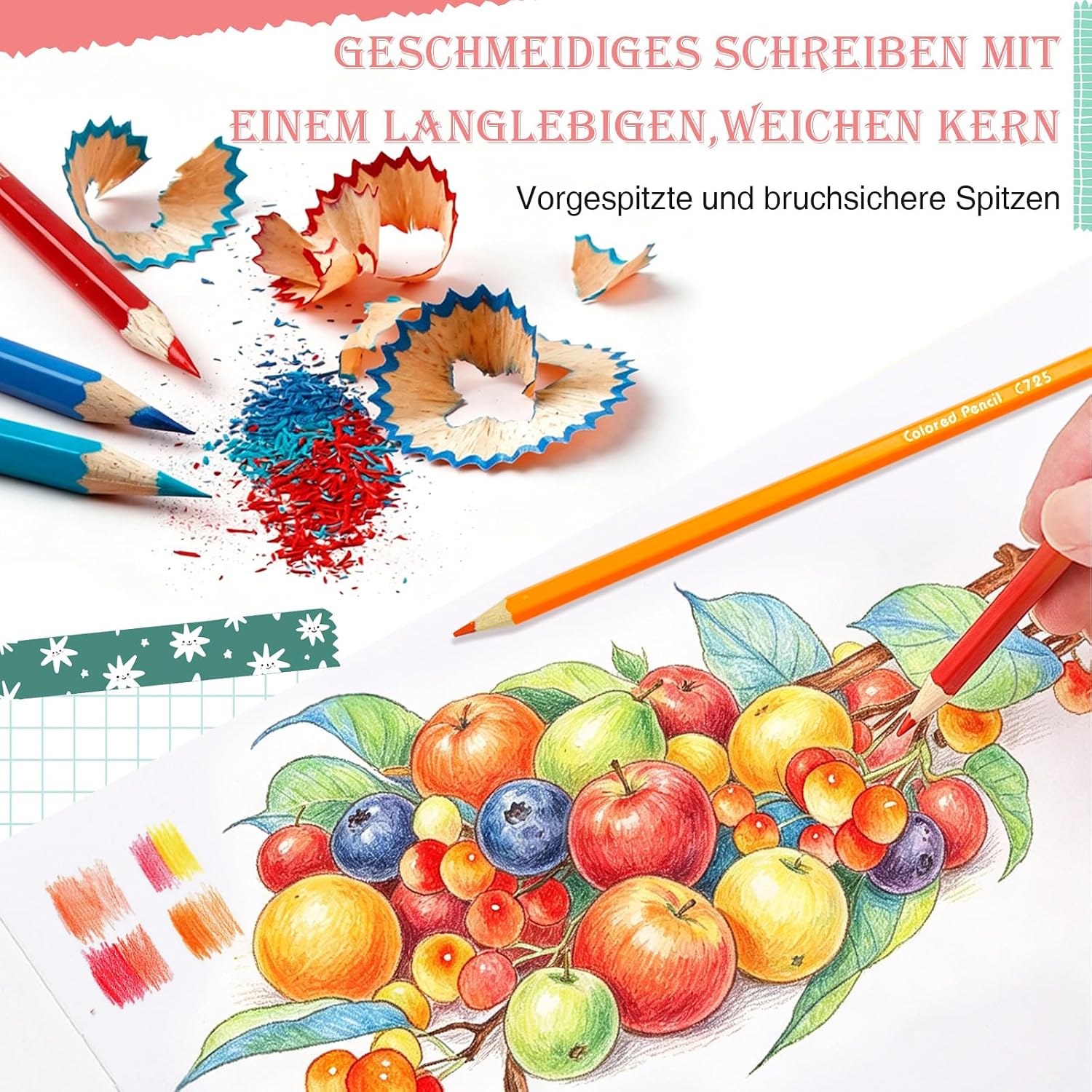 Detalle 2 de Ugmic 50 Buntstifte – Premium-Farbstifte für Erwachsene & Kinder mit lebendigen Farben