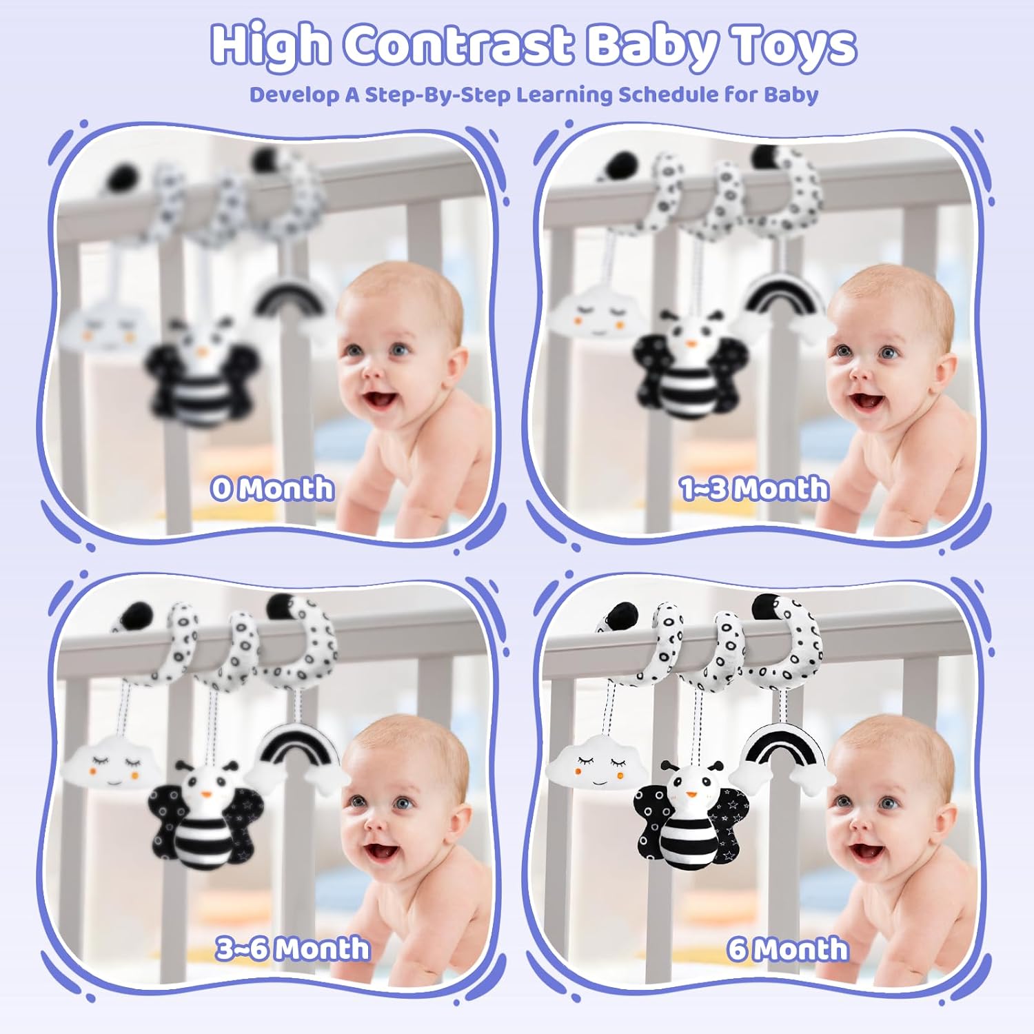 Thumbnail 5 de Starrykids Black & White Baby Sensory Toys: High-Contrast Set for Newborns