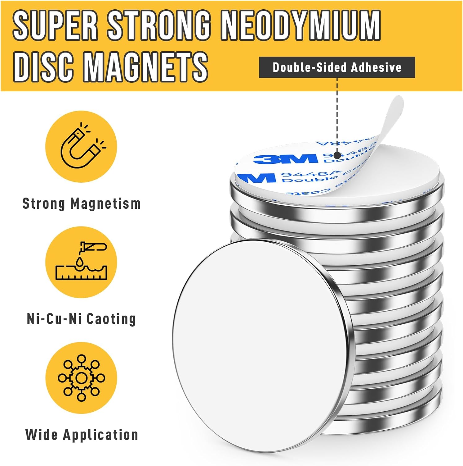 Detalle de FINDMAG Strong Disc Magnets 0.98" x 0.08" 12 Pack