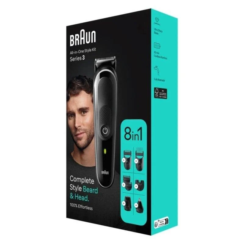 Detalle de Braun Series 3 MGK3440 Recortadora Inalámbrica 8 en 1 para Hombre