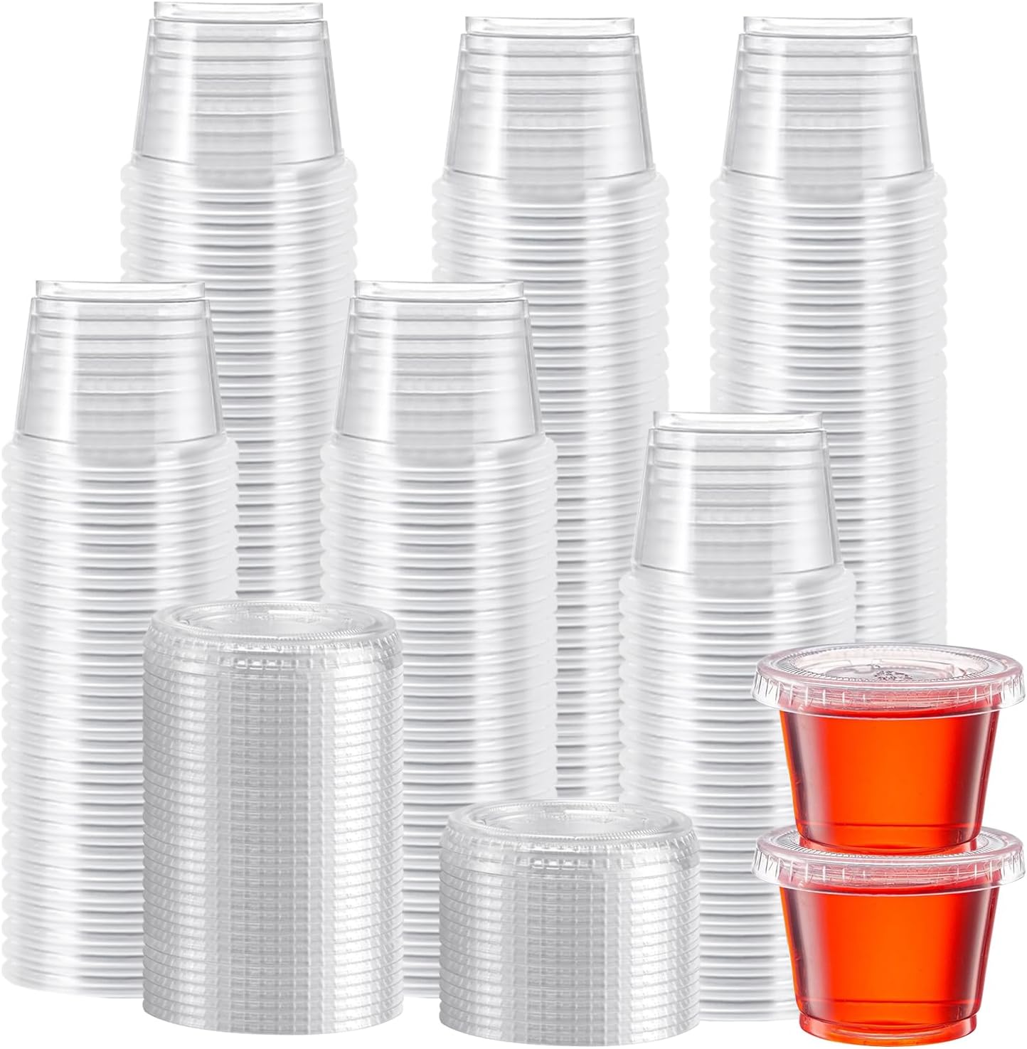 Detalle de Lamosi 500 Set 1 oz Jello Shot Cups with Lids – Bulk 1 oz Disposable Condiment Cups for Storage, Dressing, and Dipping