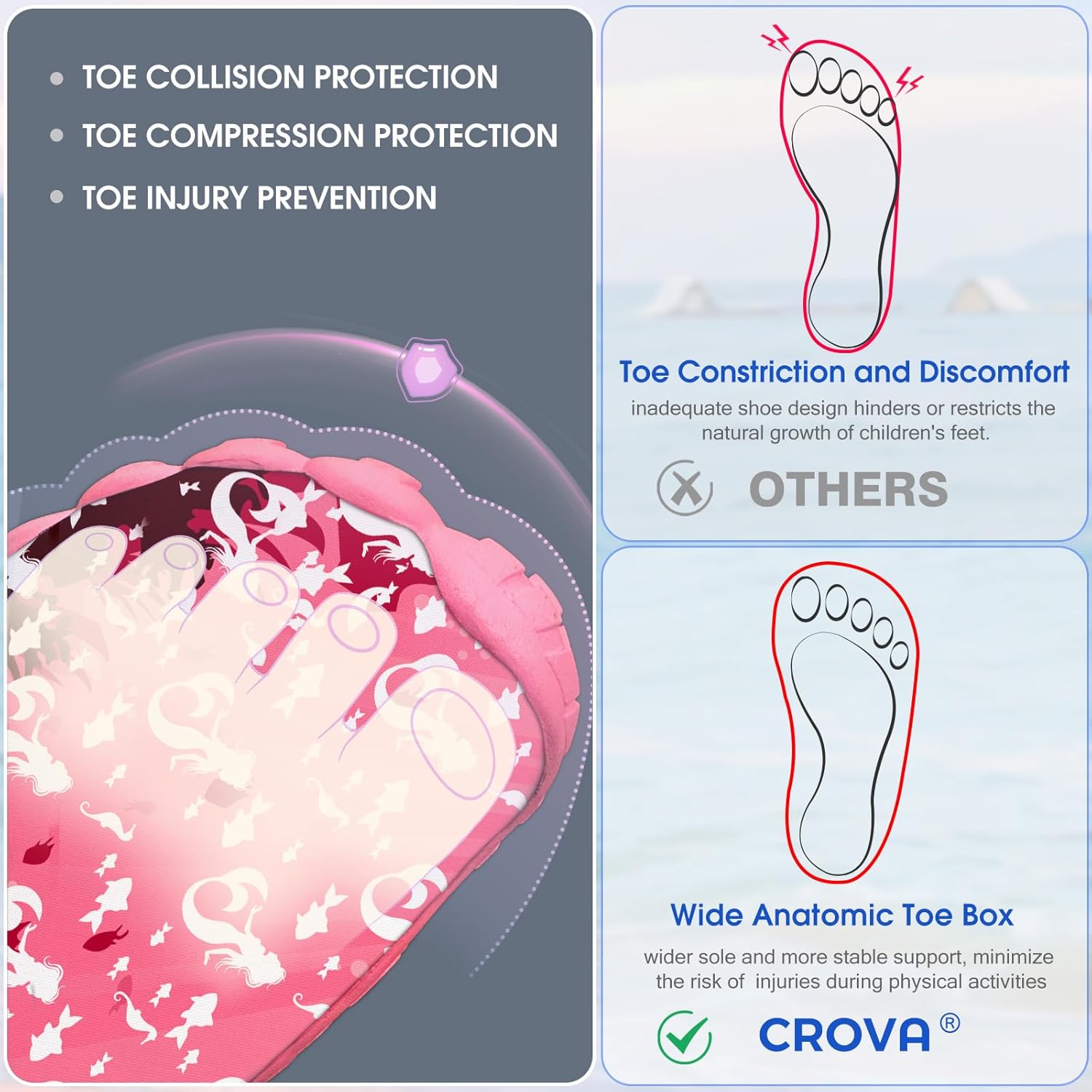 Thumbnail 3 de Kids Built-in Heel Grips Water Shoes with Wide Toe Box and 360° Protection for Beach, Pool & Hiking