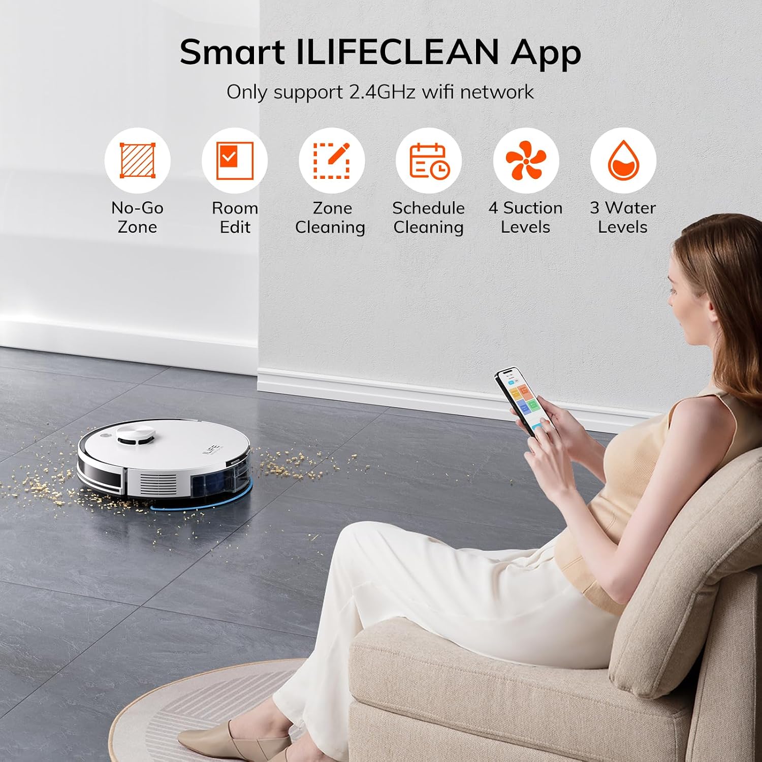 Detalle 2 de ILIFE A30 Pro Robot Vacuum and Mop with 5000Pa suction ⚙