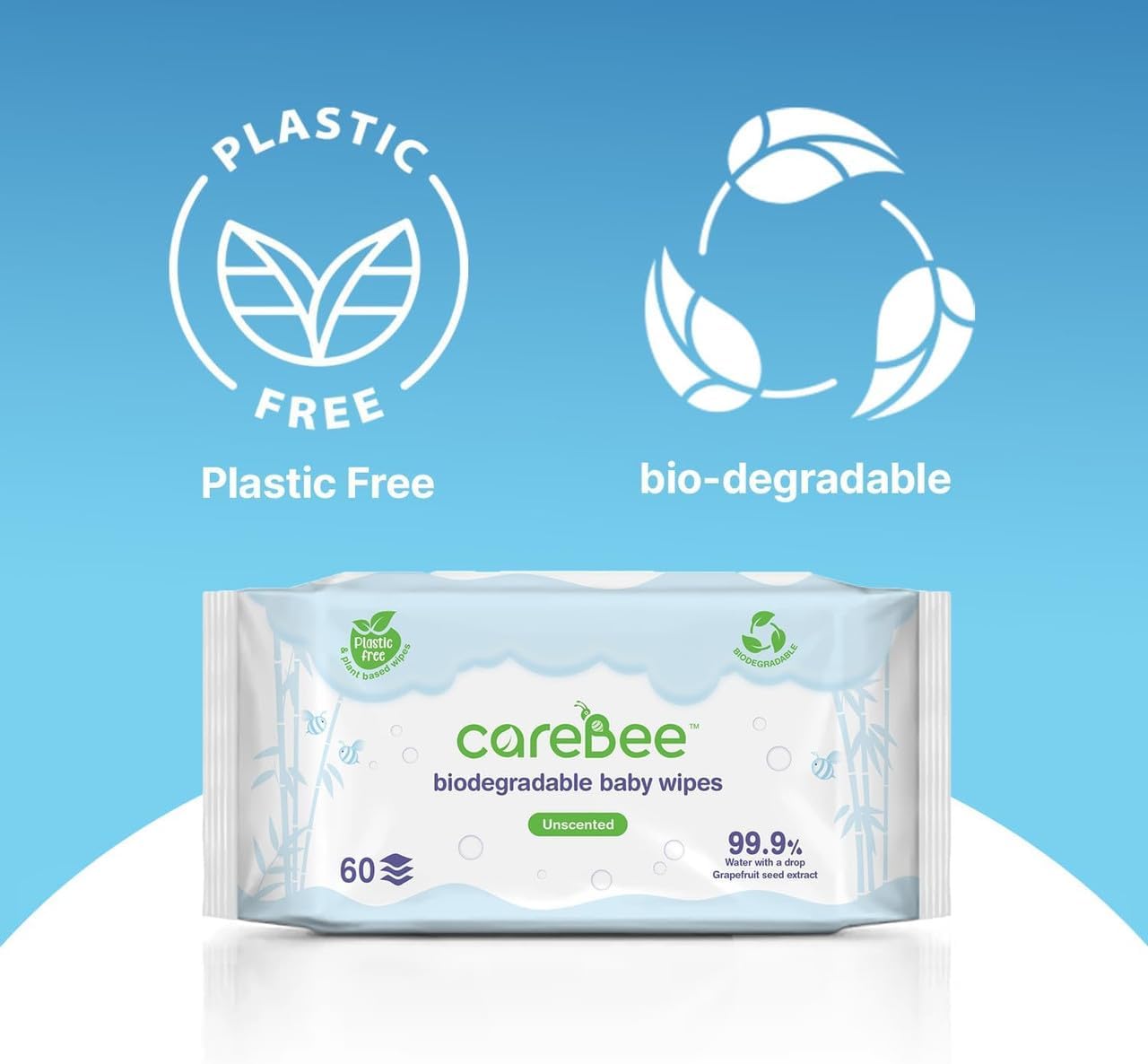 Detalle 1 de 99.9% Water Baby Wipes | Biodegradable, Plant‑Based & Plastic‑Free