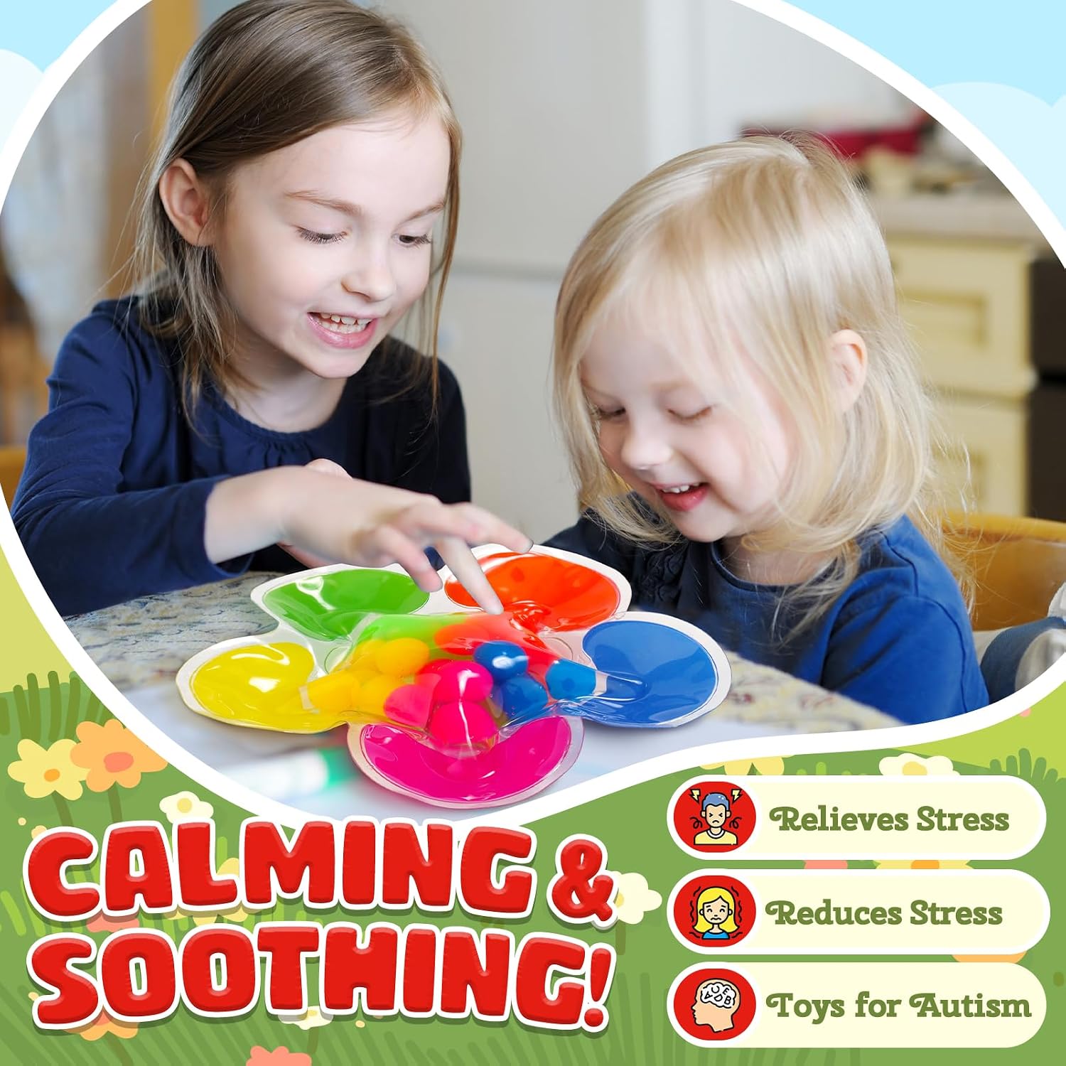 Detalle 1 de ZaxiDeel Flower Colour Sorting Sensory Toy for Kids, Rubber and Gel
