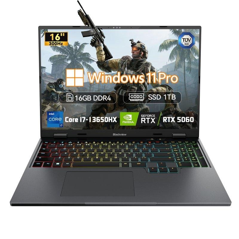 Detalle de Blackview GamiBook 16: portátil gaming 16" con RTX 5060 y procesador Intel i7-13650HX