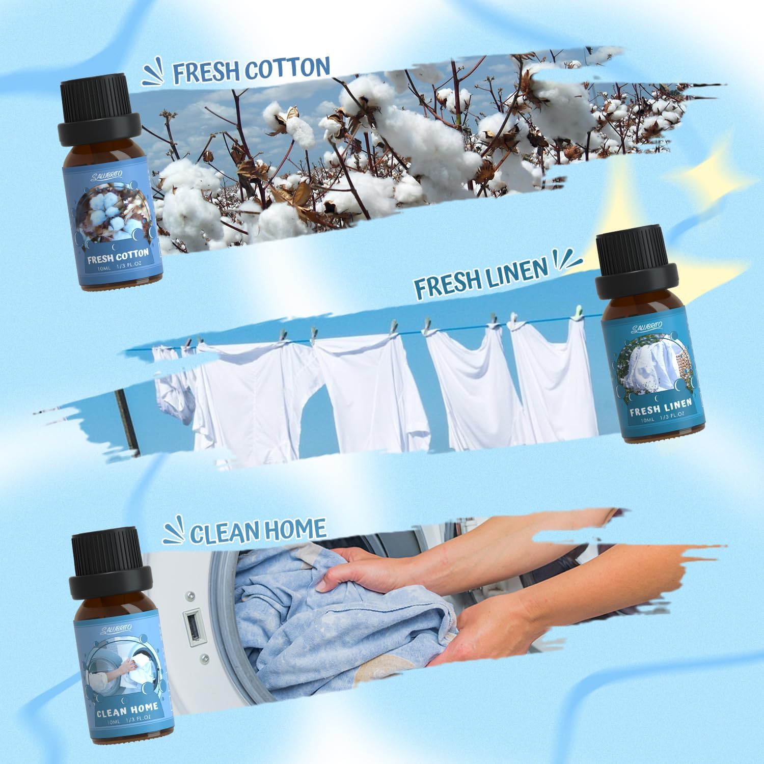 Thumbnail 2 de SALUBRITO Sauber ätherische Öle Set – 6 Duftöle für Diffuser, Kerzenherstellung & Naturreinigung