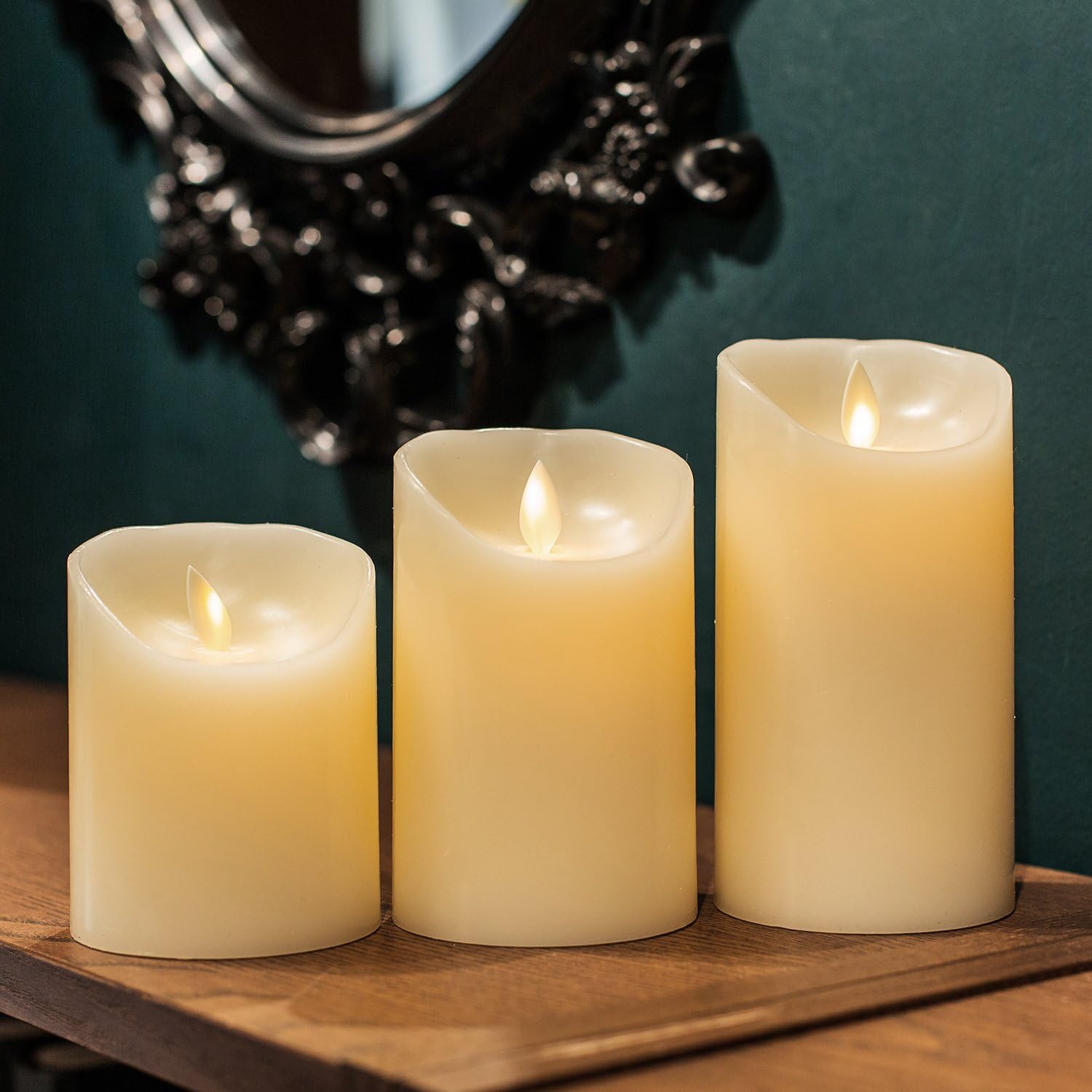 Thumbnail 2 de Pandaing PD-ILM-3 Flameless LED Candles, 3 Real-Wax Pillars with Remote and Timer