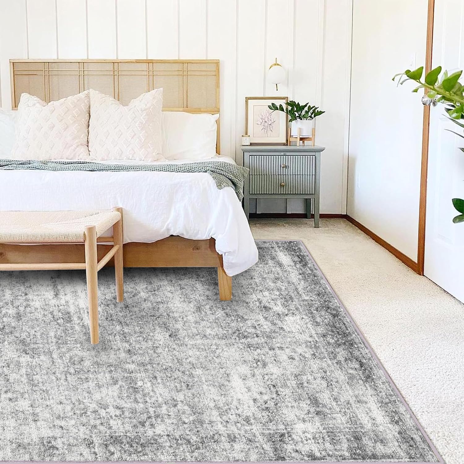 Detalle 2 de CHAMPLANT Area Rug 4x6 Gray Vintage Rug