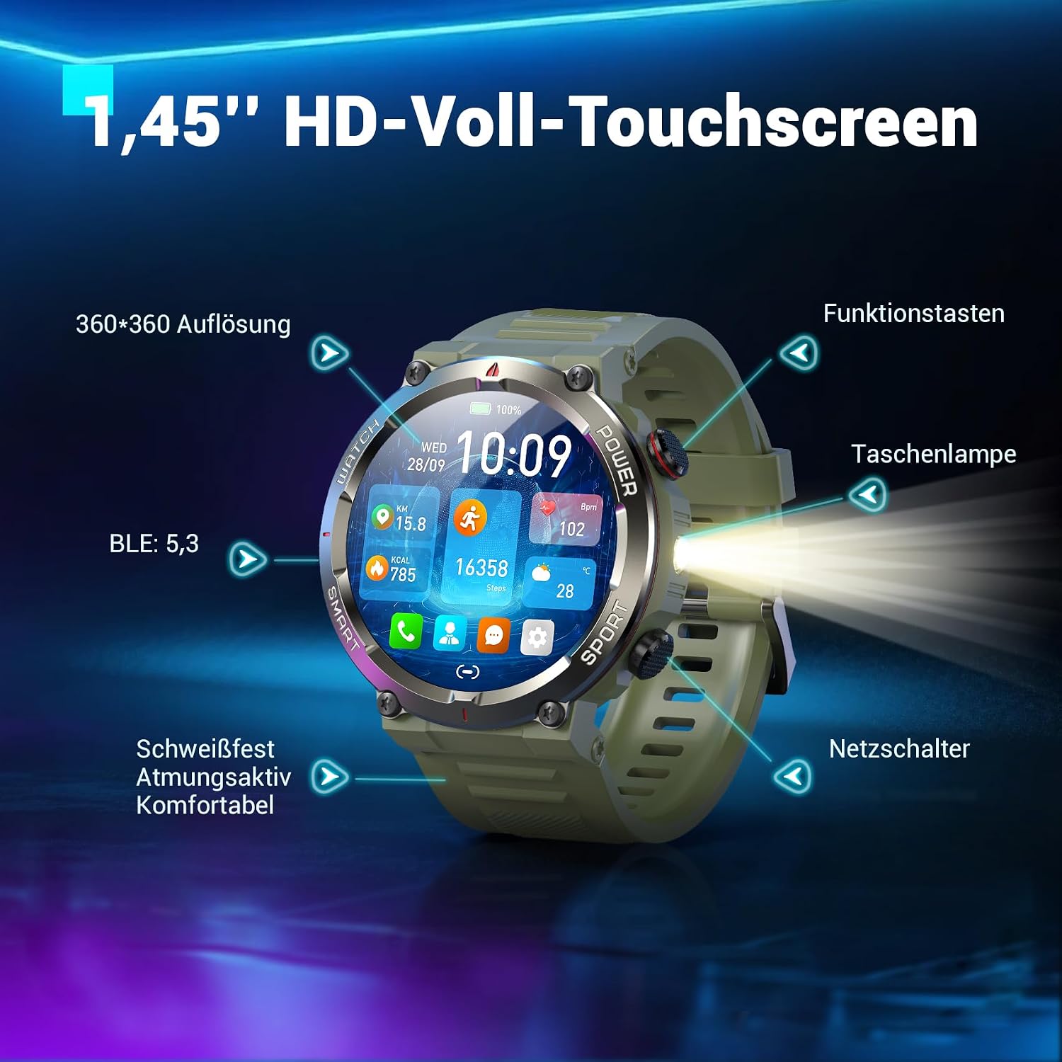 Thumbnail 1 de Blackview W50Pro Smartwatch Herren