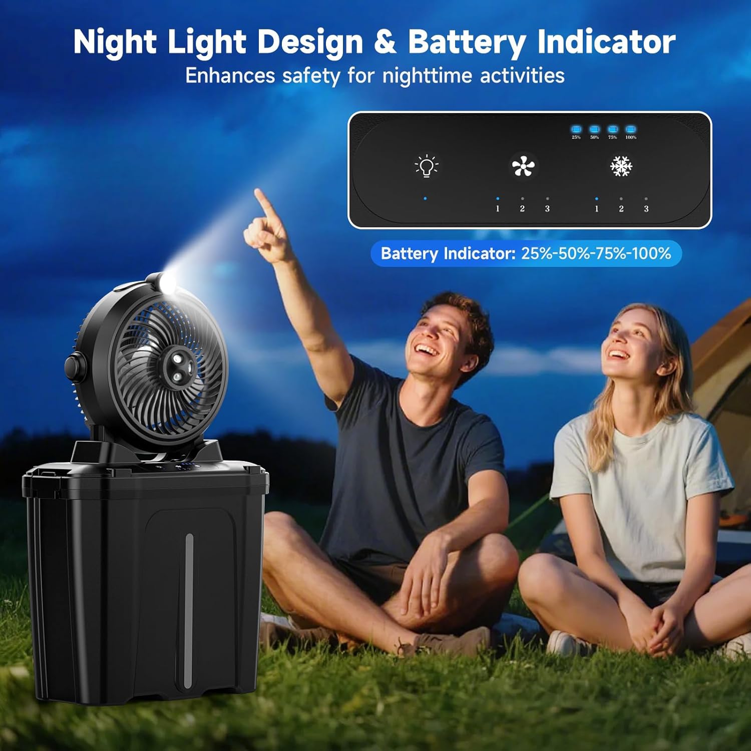 Thumbnail 6 de XTTANK Ventilador Camping Cubo 11L con Luz LED y Batería💨